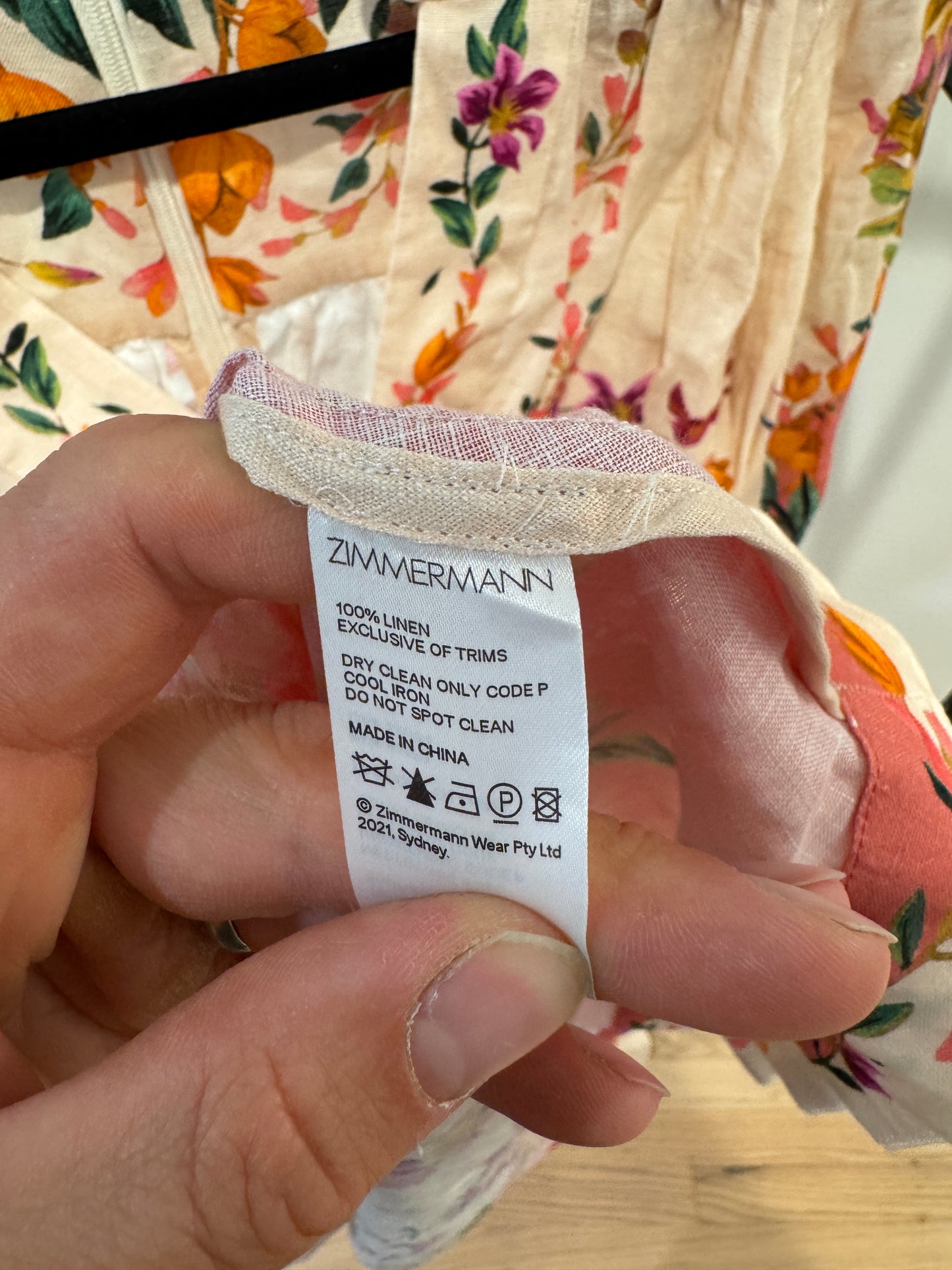 Zimmermann Tropicana Floral-Print Linen Mini Dress size 1 US 6
