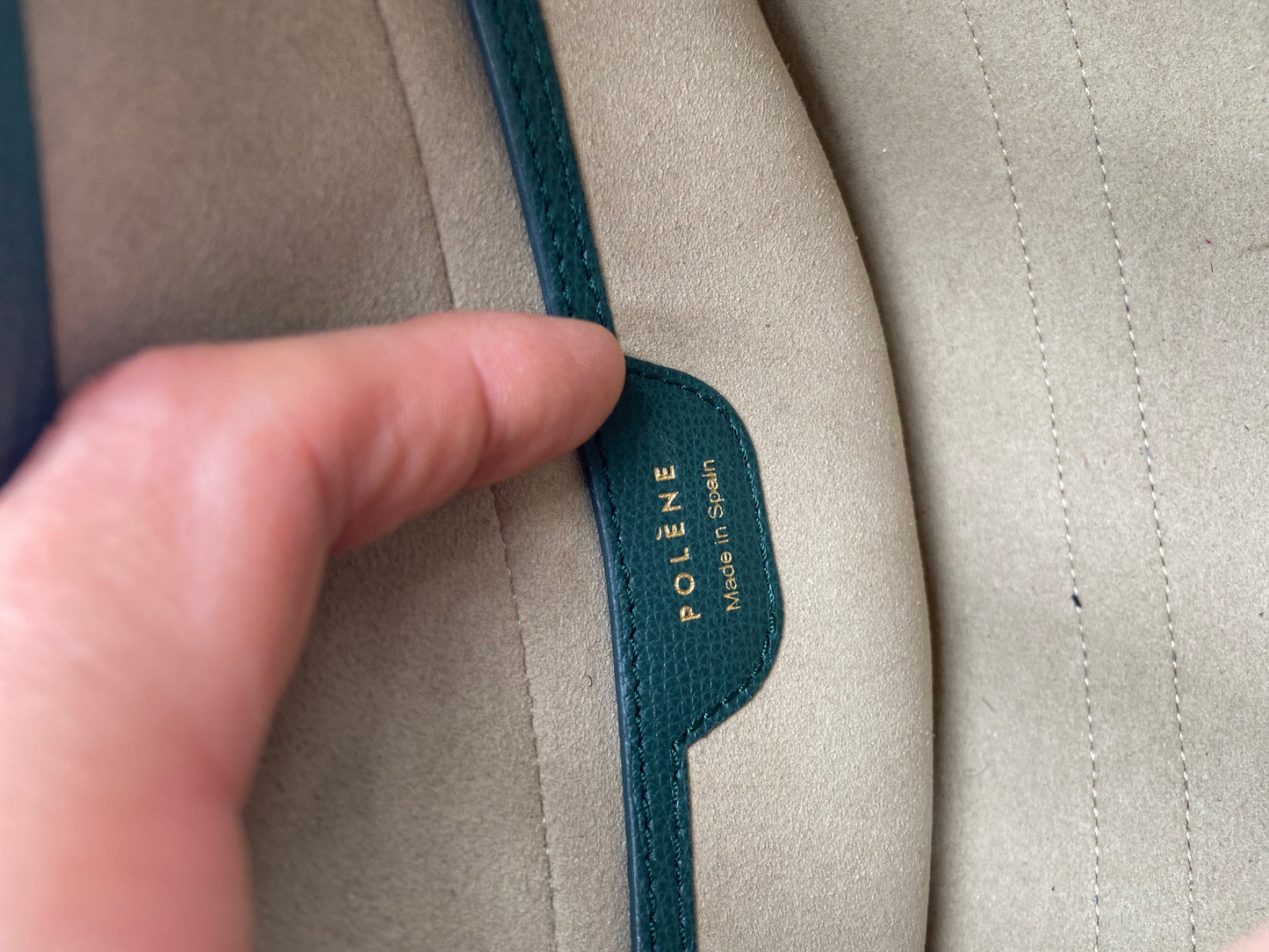 Polene Numero Dix Crossbody Bag Edition Textured Green
