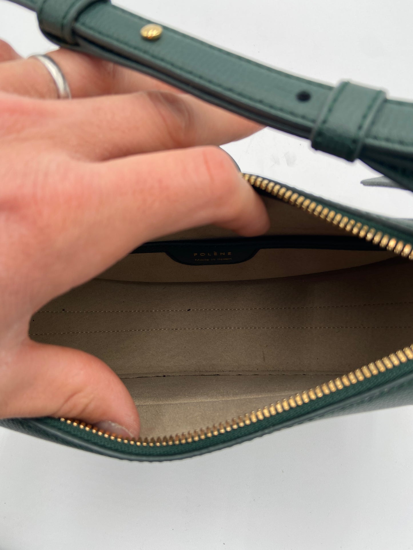 Polene Numero Dix Crossbody Bag Edition Textured Green