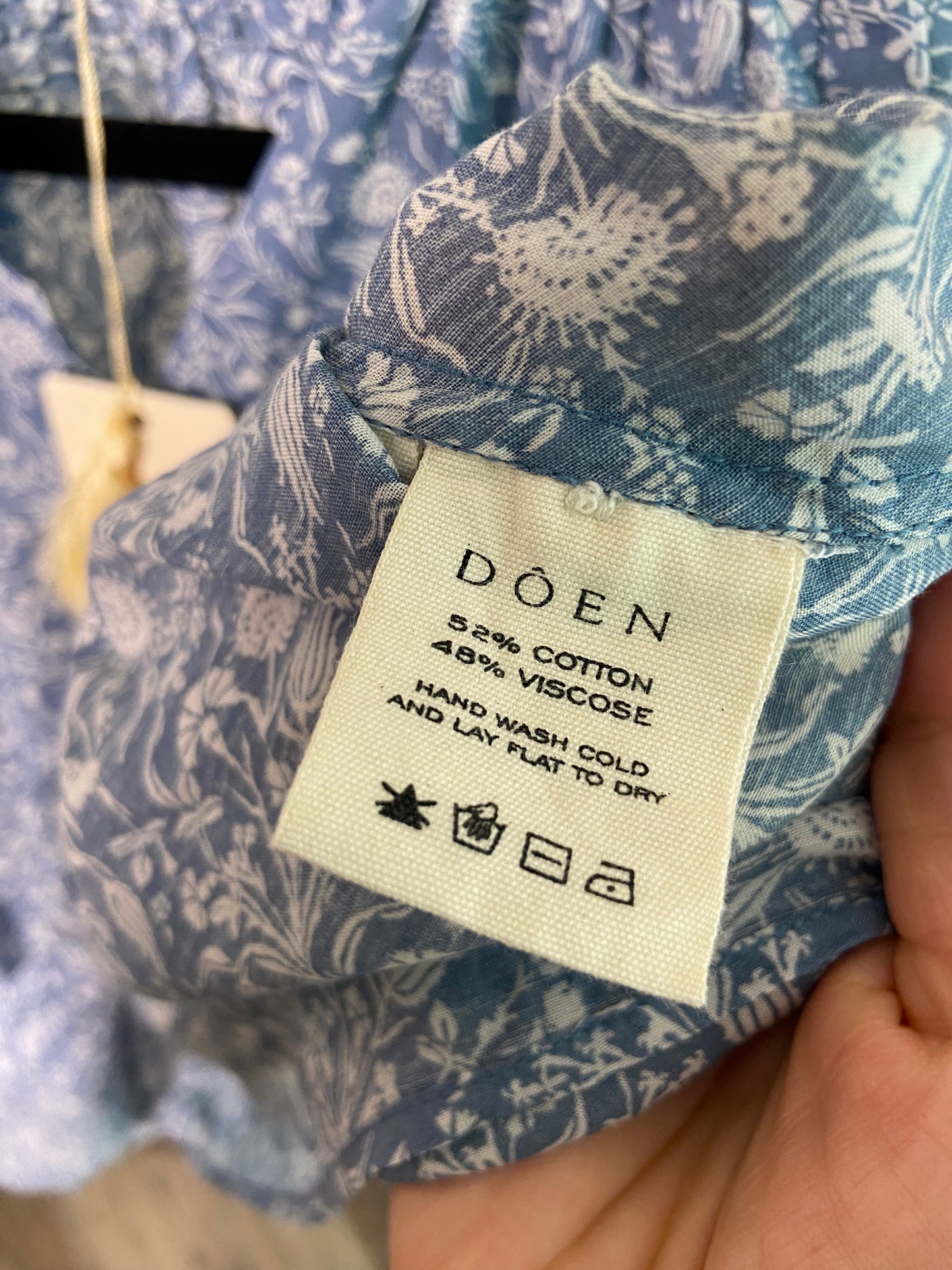 Doen Rose Top in China Blue size XS