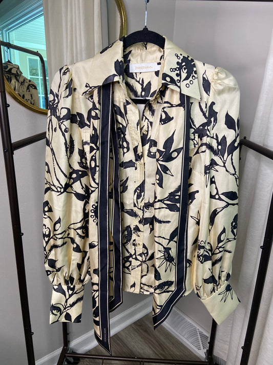 Zimmermann Ladybeetle Scarf Silk Button Down size