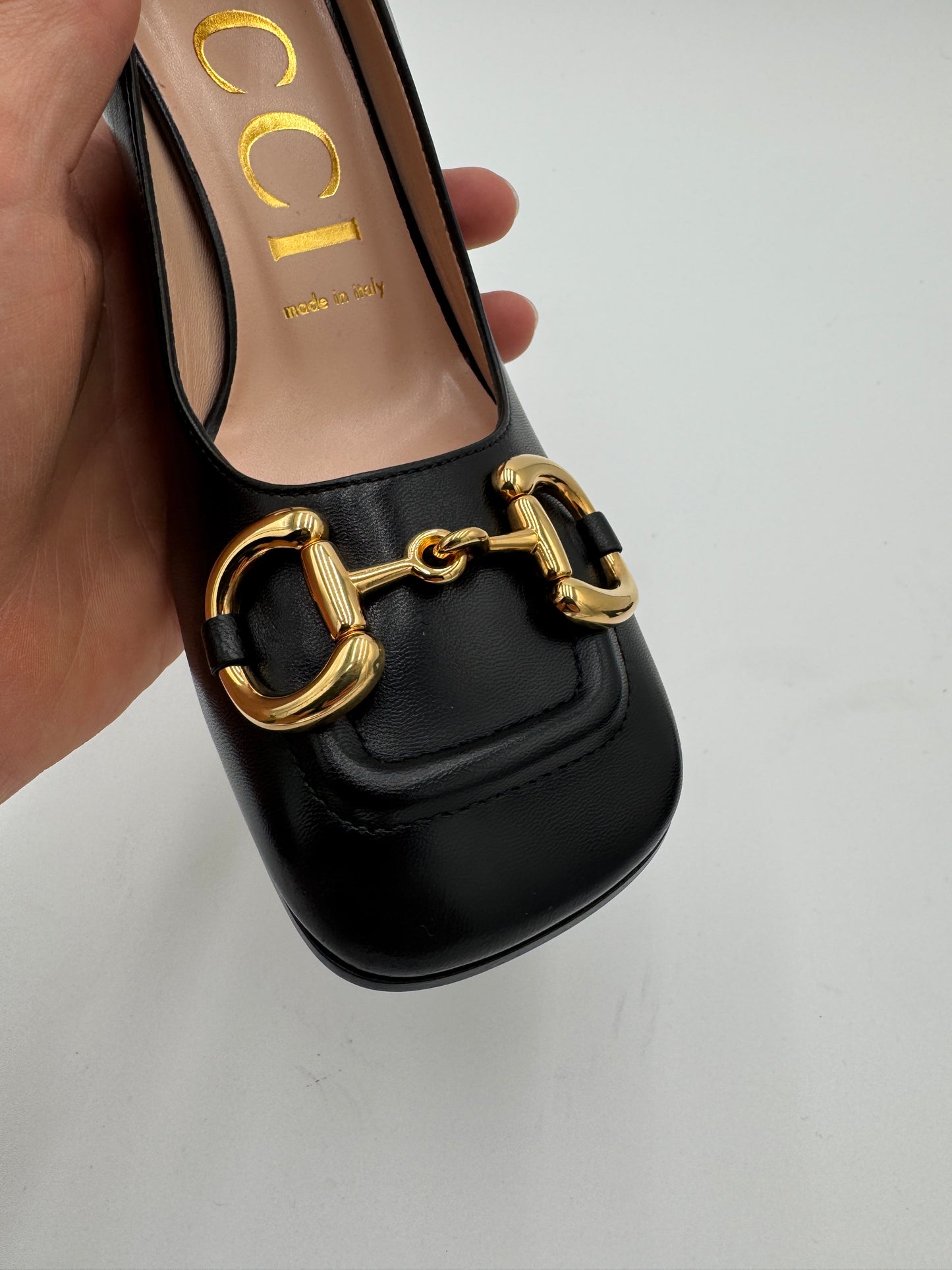 Gucci Horsebit-Detailed Leather Pumps size 36.5 US 6.5