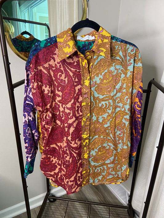 Zimmermann Tiggy Spliced Shirt size US 8