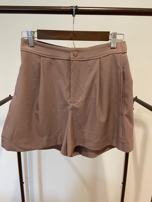 Varley XXS Mariya Easy Pleat Short 4.5" Deep Taupe size XS