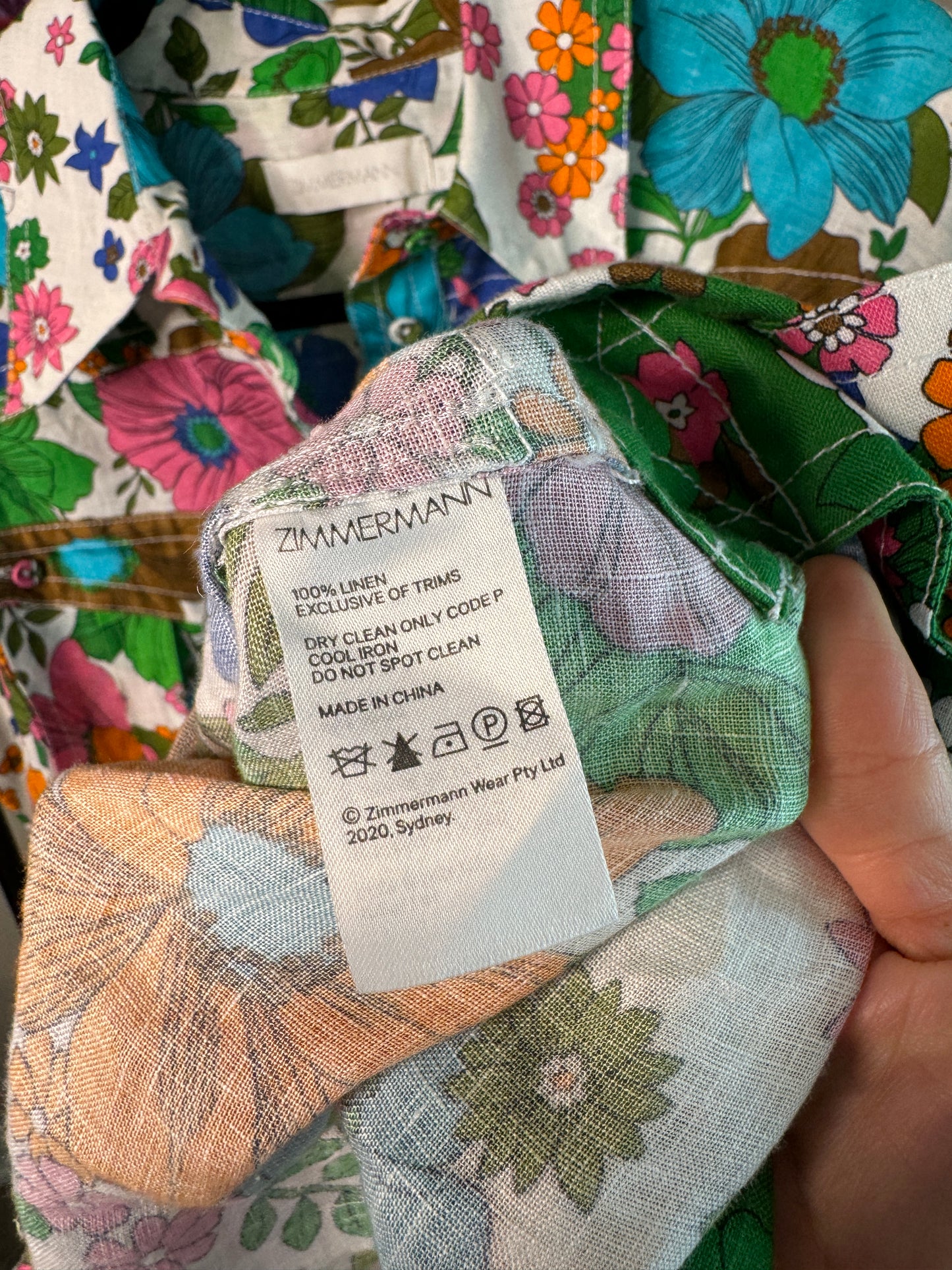 ZIMMERMANN Floral Riders Linen Playsuit size US 10