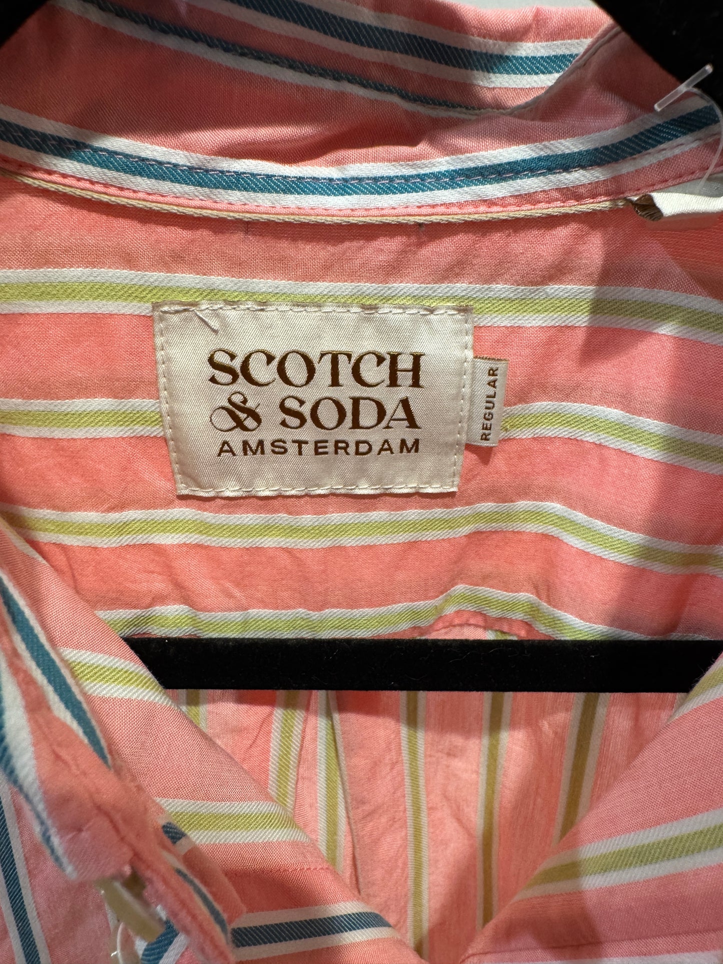 Scotch and Soda Dobby Stripe Coral Button Down size S