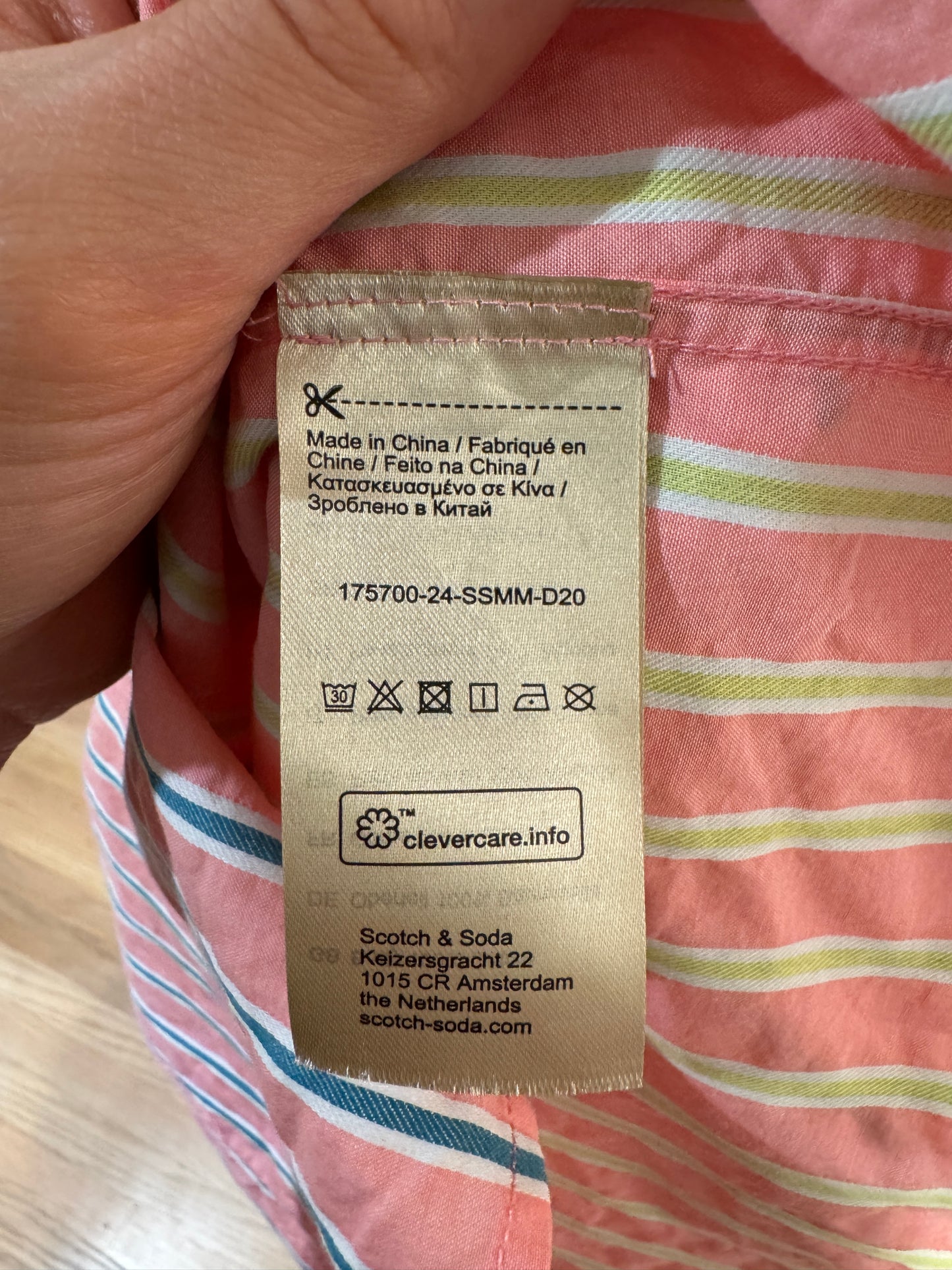 Scotch and Soda Dobby Stripe Coral Button Down size S