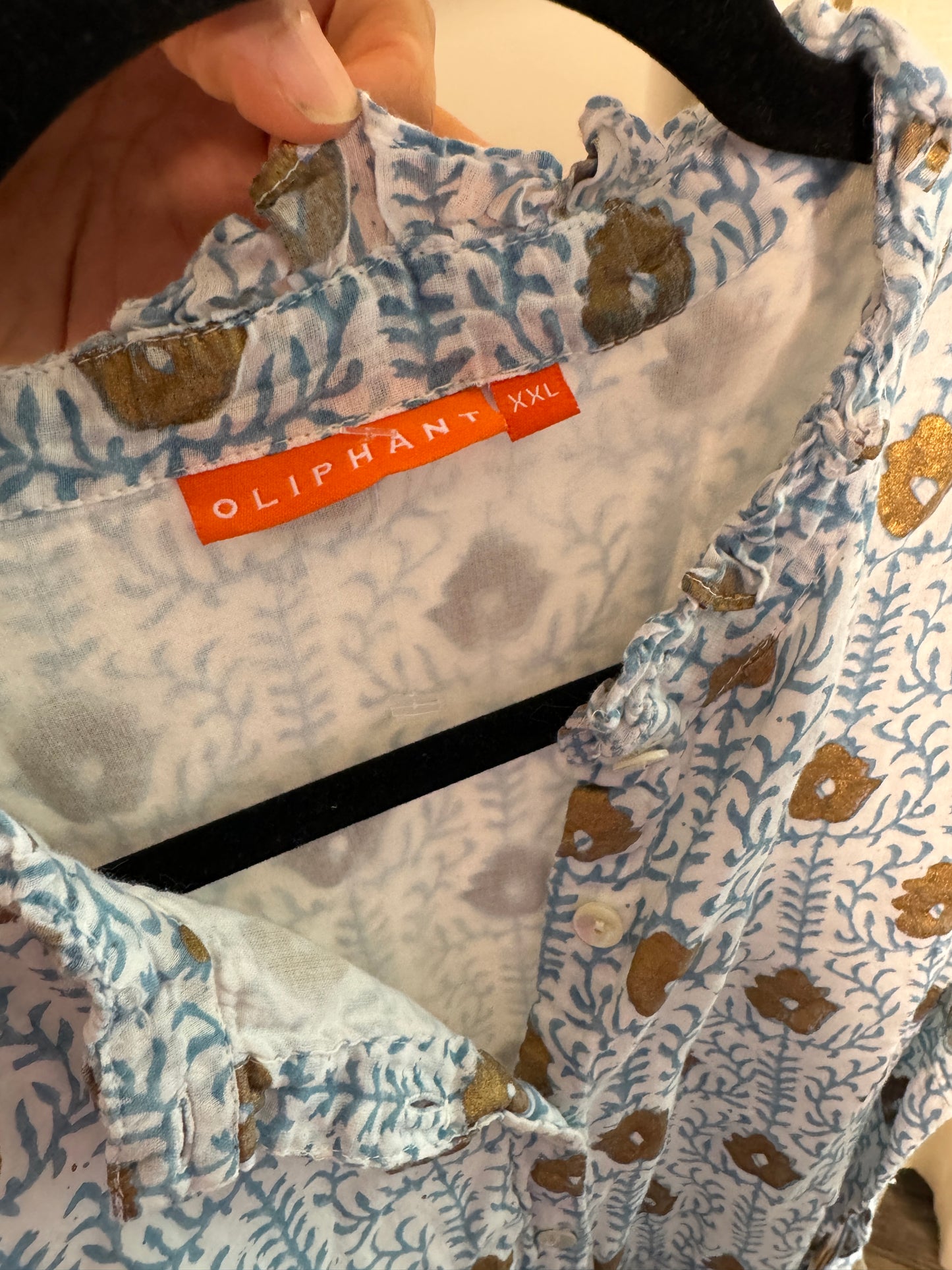 Oliphant Ruffle Button Down Maxi Dress size XXL