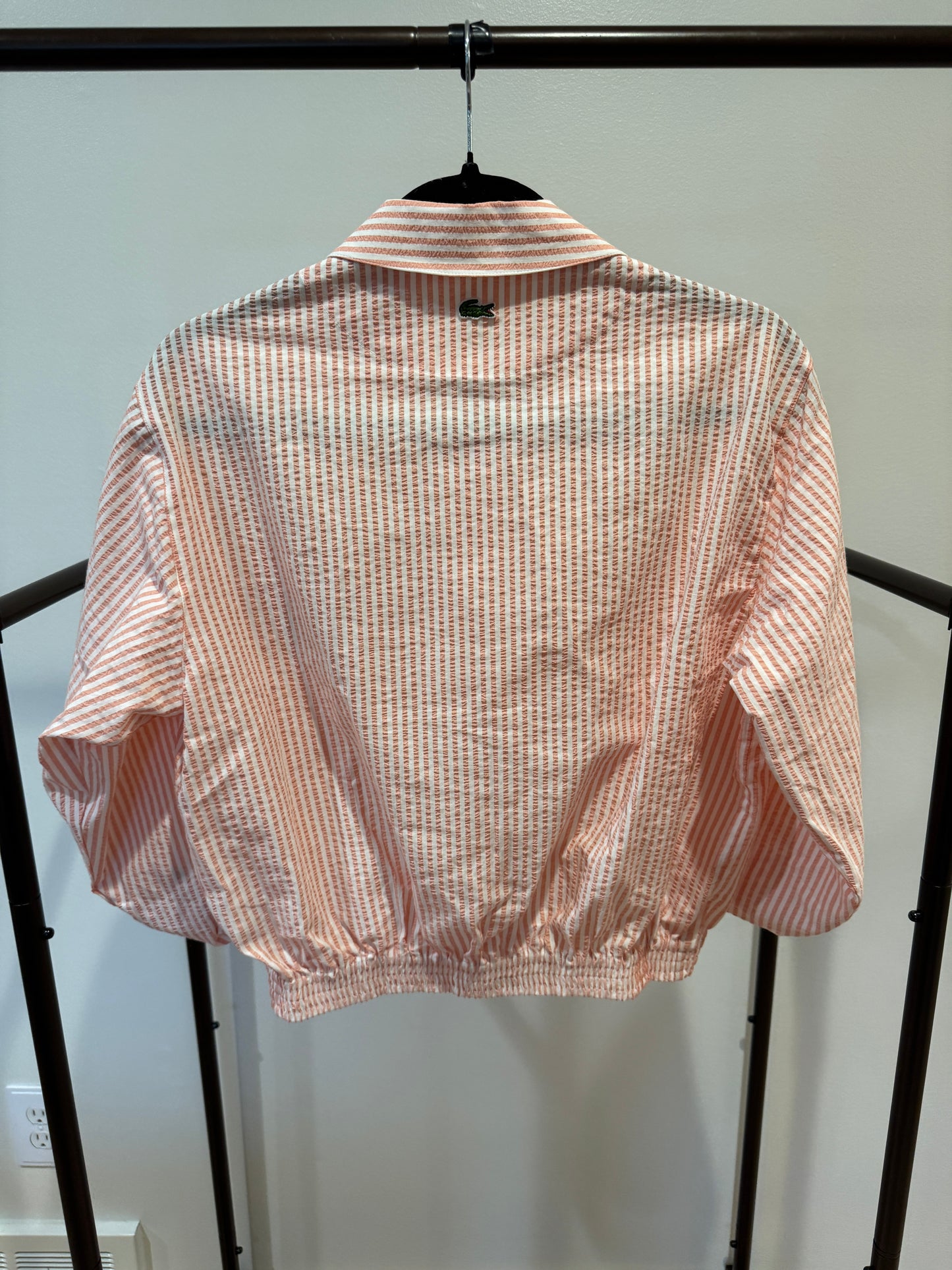 Lacoste Striped Seersucker Jacket with Seersucker Wrap Skirt size 36 US S