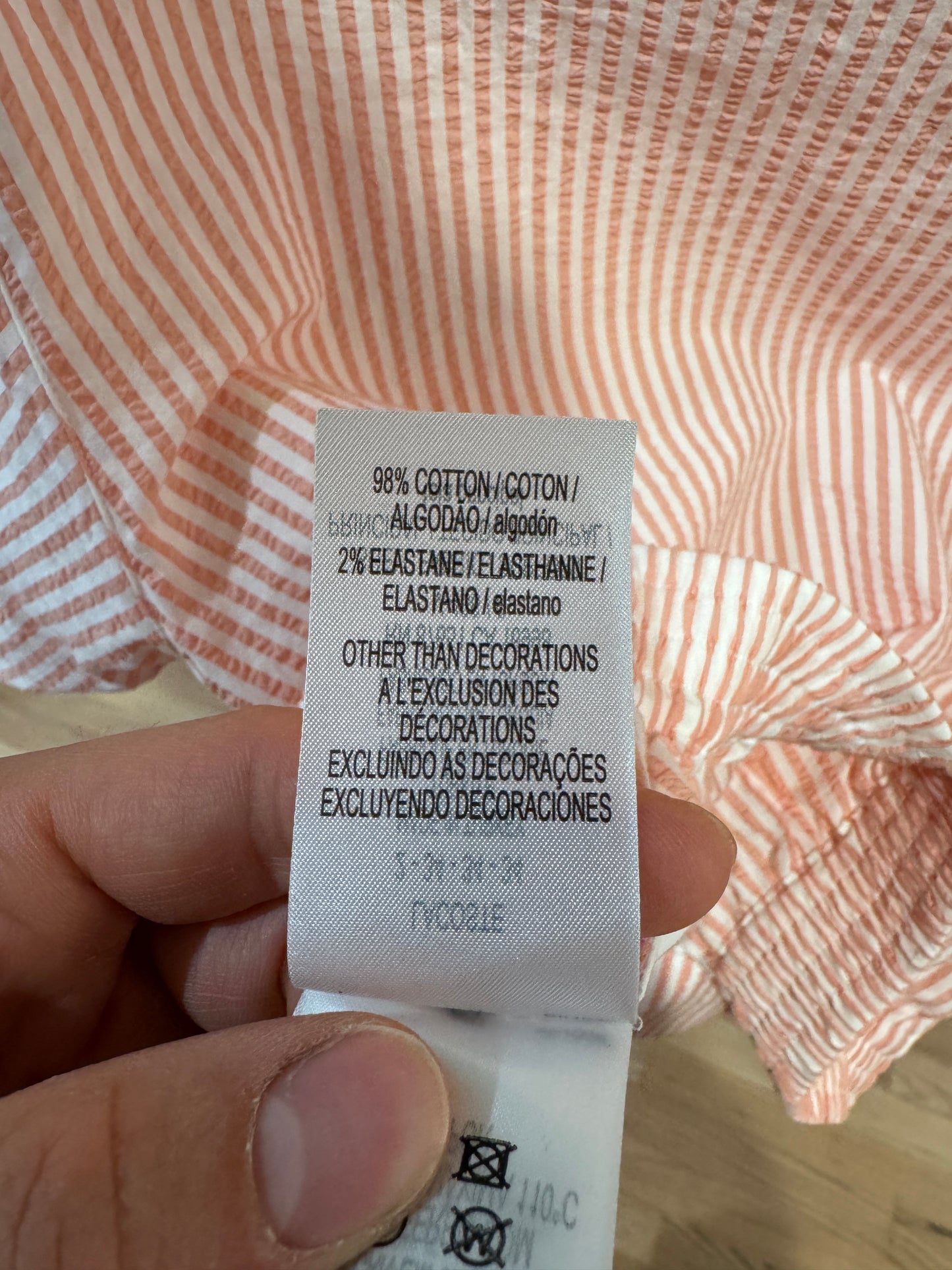 Lacoste Striped Seersucker Jacket with Seersucker Wrap Skirt size 36 US S