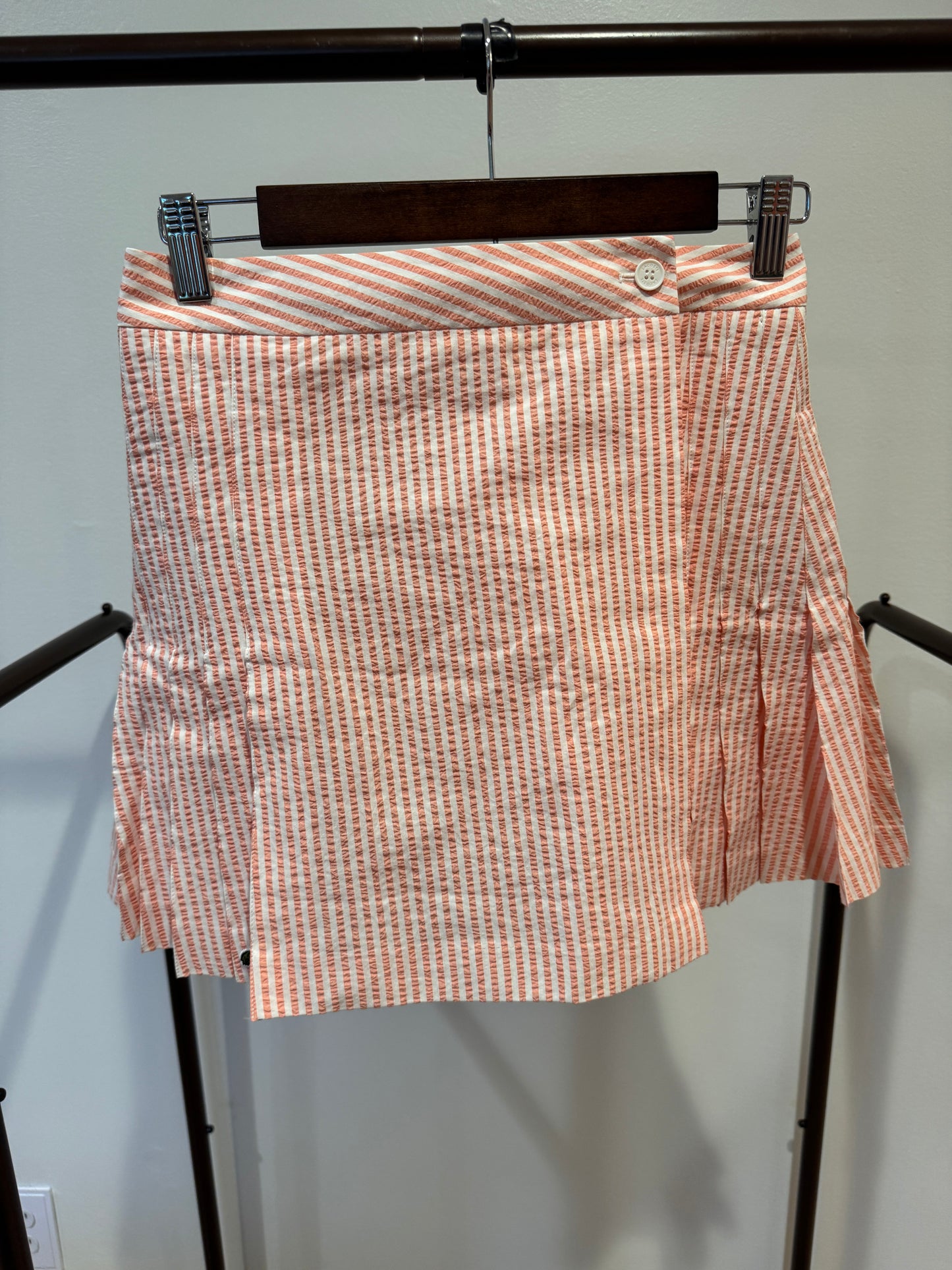 Lacoste Striped Seersucker Jacket with Seersucker Wrap Skirt size 36 US S