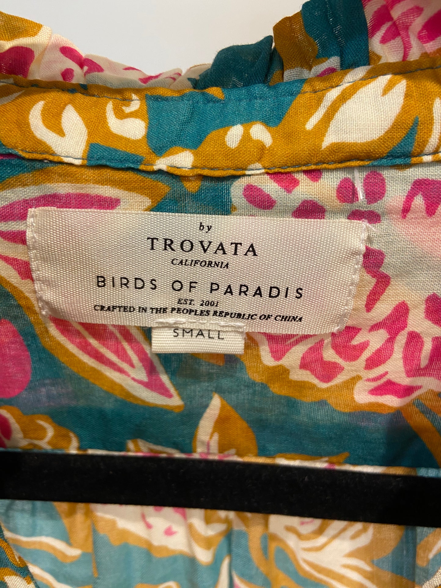 Trovata Quincy Blouse Teal Dahlia size Small