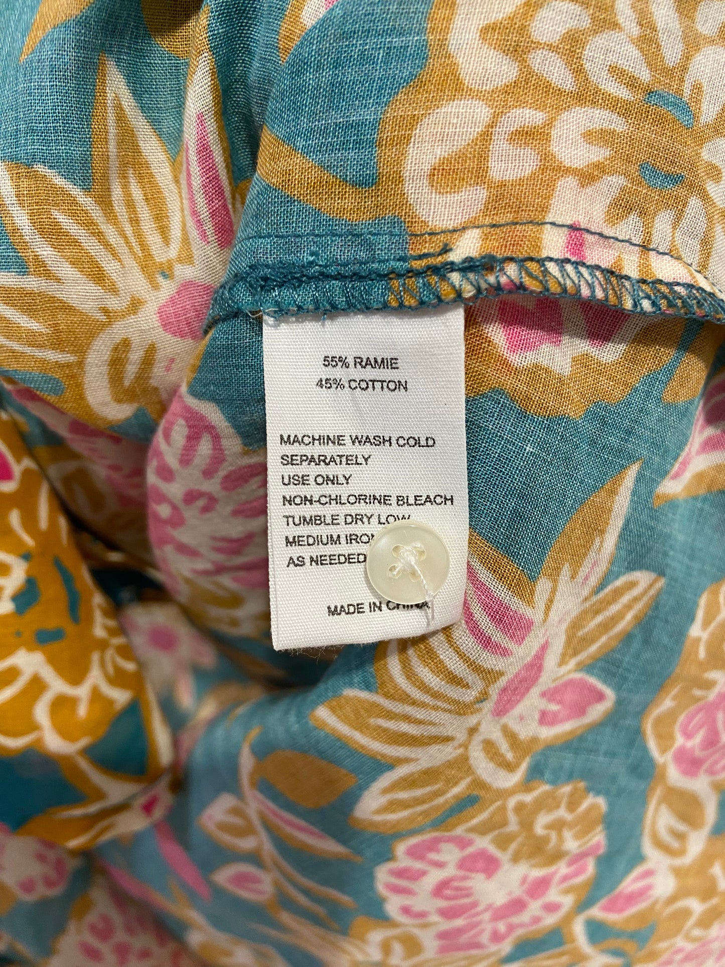 Trovata Quincy Blouse Teal Dahlia size Small