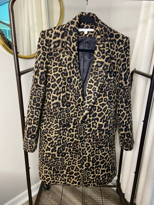Veronica Beard Sienna Dickey Leopard Coat size 4