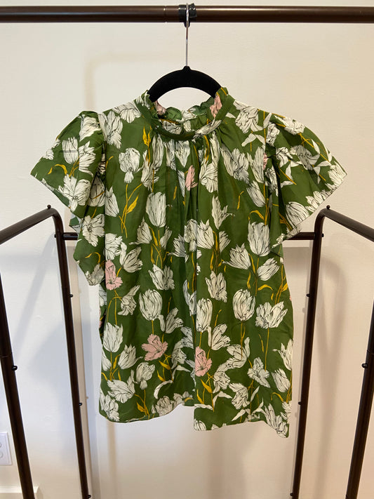 Trovata Carla Highneck Shirt Morning Tulip size Small