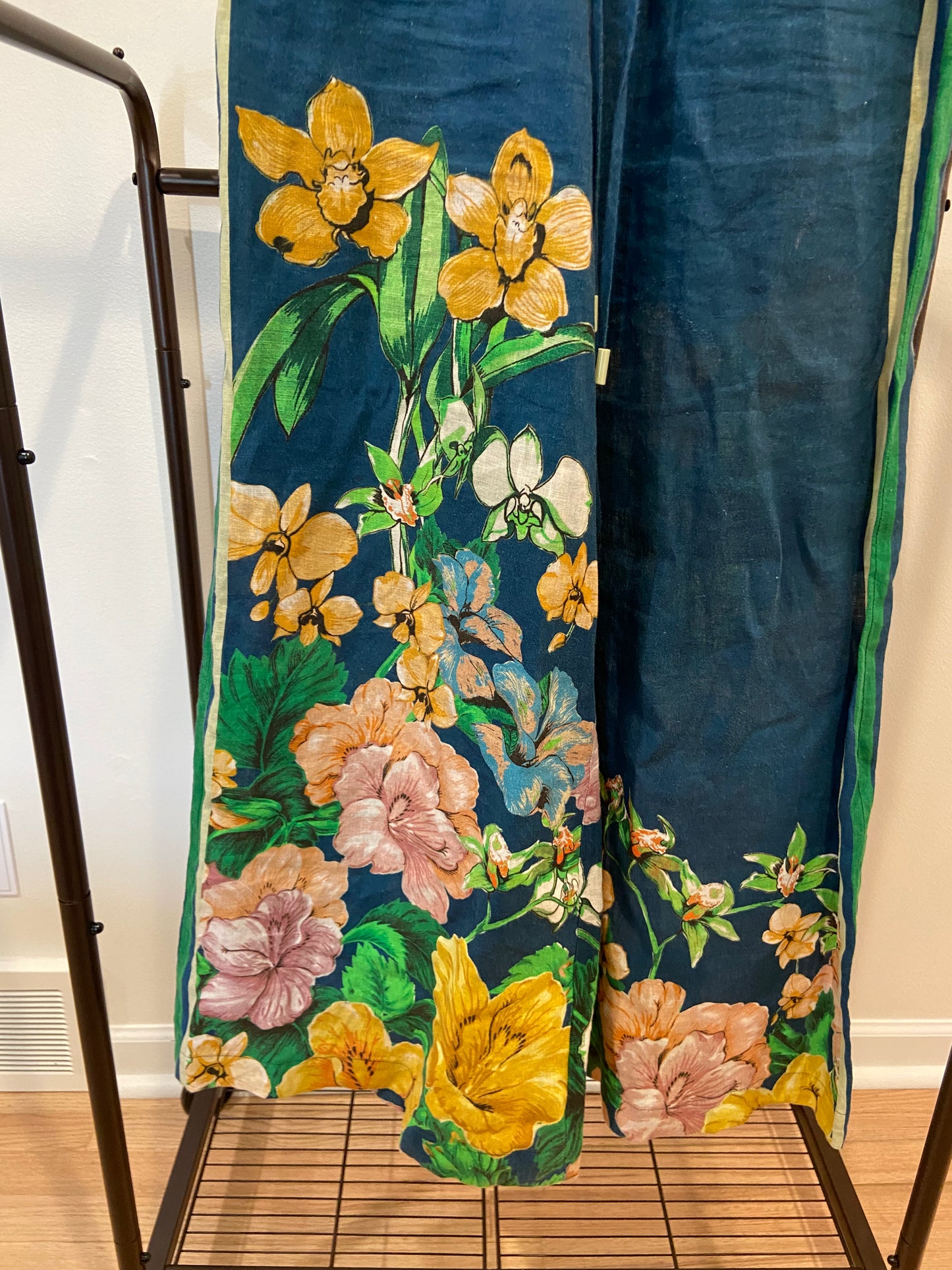 Alemais Lyla Floral Wide-Leg Linen Pants size 2