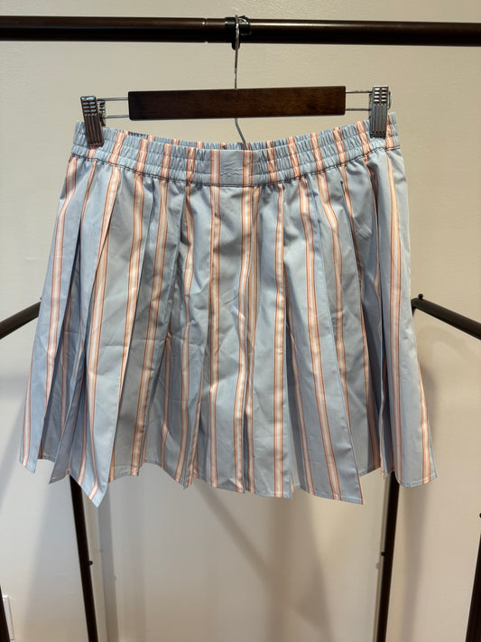 Lacoste Poplin Short Striped Pleated Skirt size 36 US S