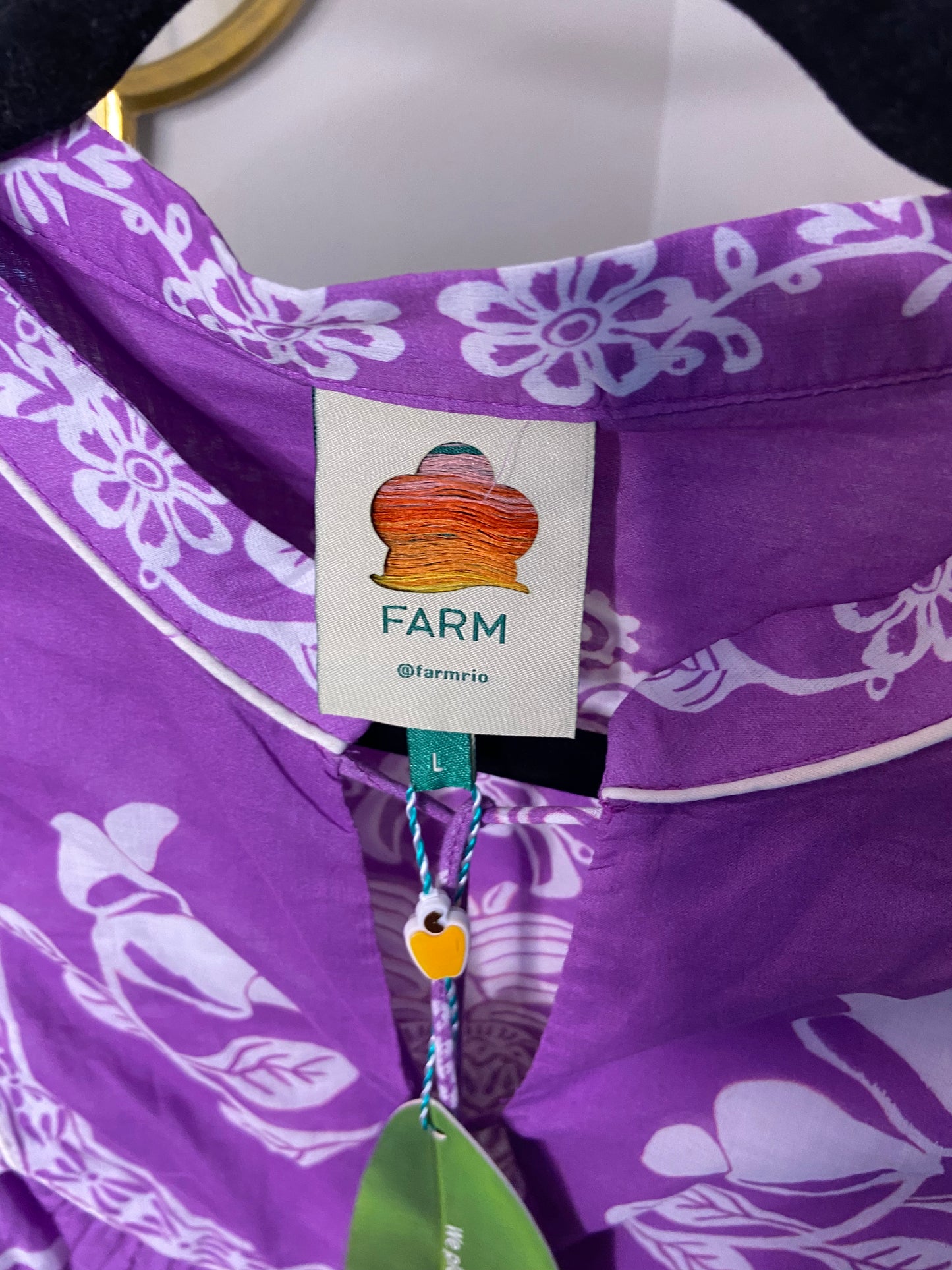 Farm Rio Sweet Garden Lilac Blouse size L