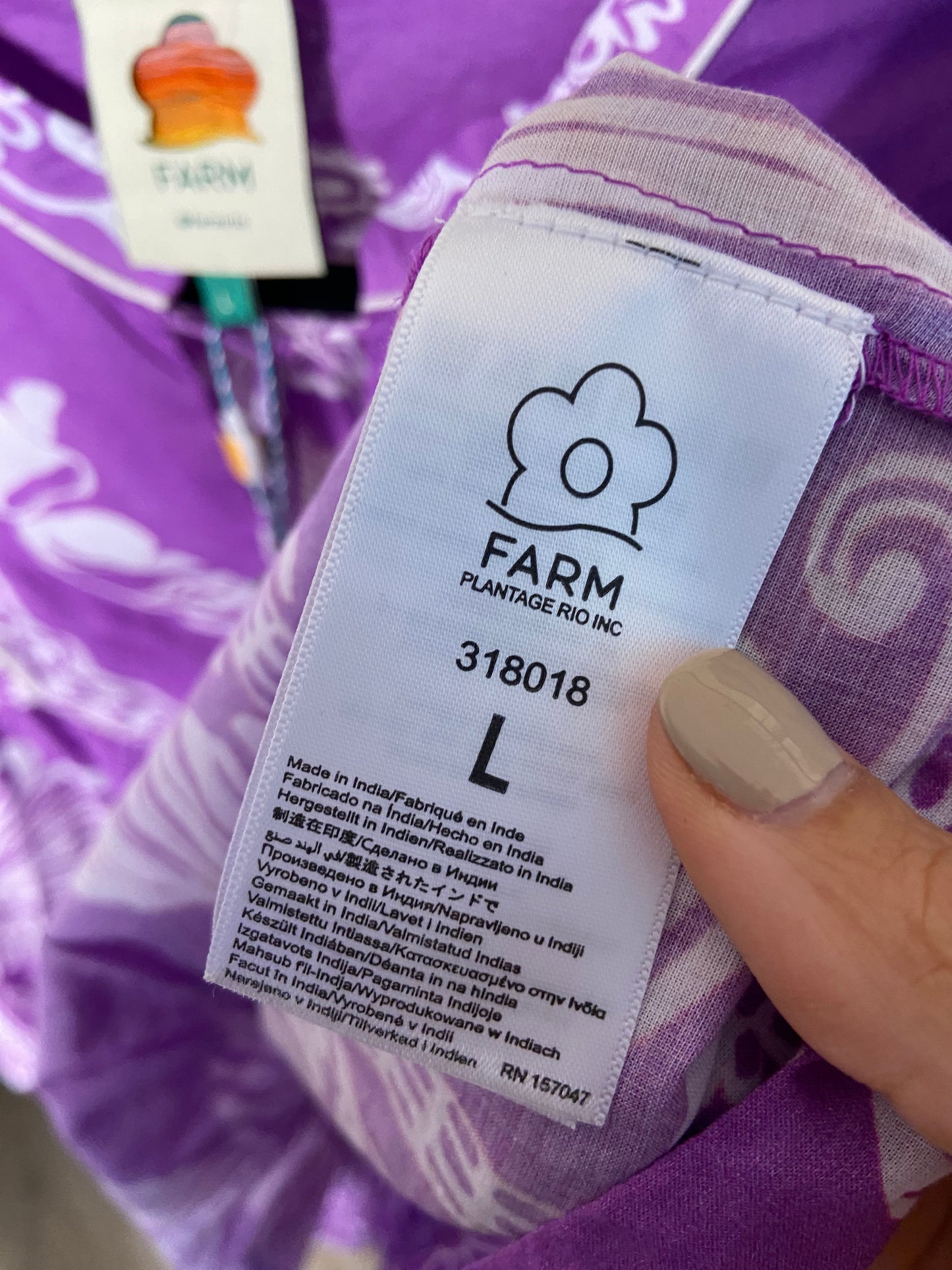 Farm Rio Sweet Garden Lilac Blouse size L