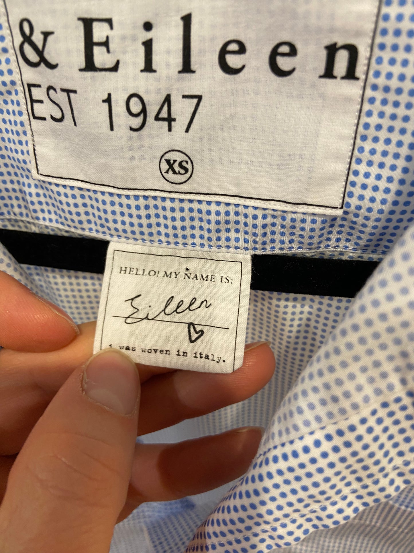 Frank & Eileen Eileen Shirt Blue Dot size XS