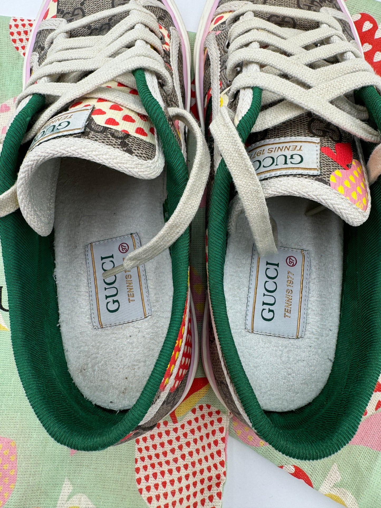 GUCCI Les Pommes Tennis 1977 GG Sneakers size 37