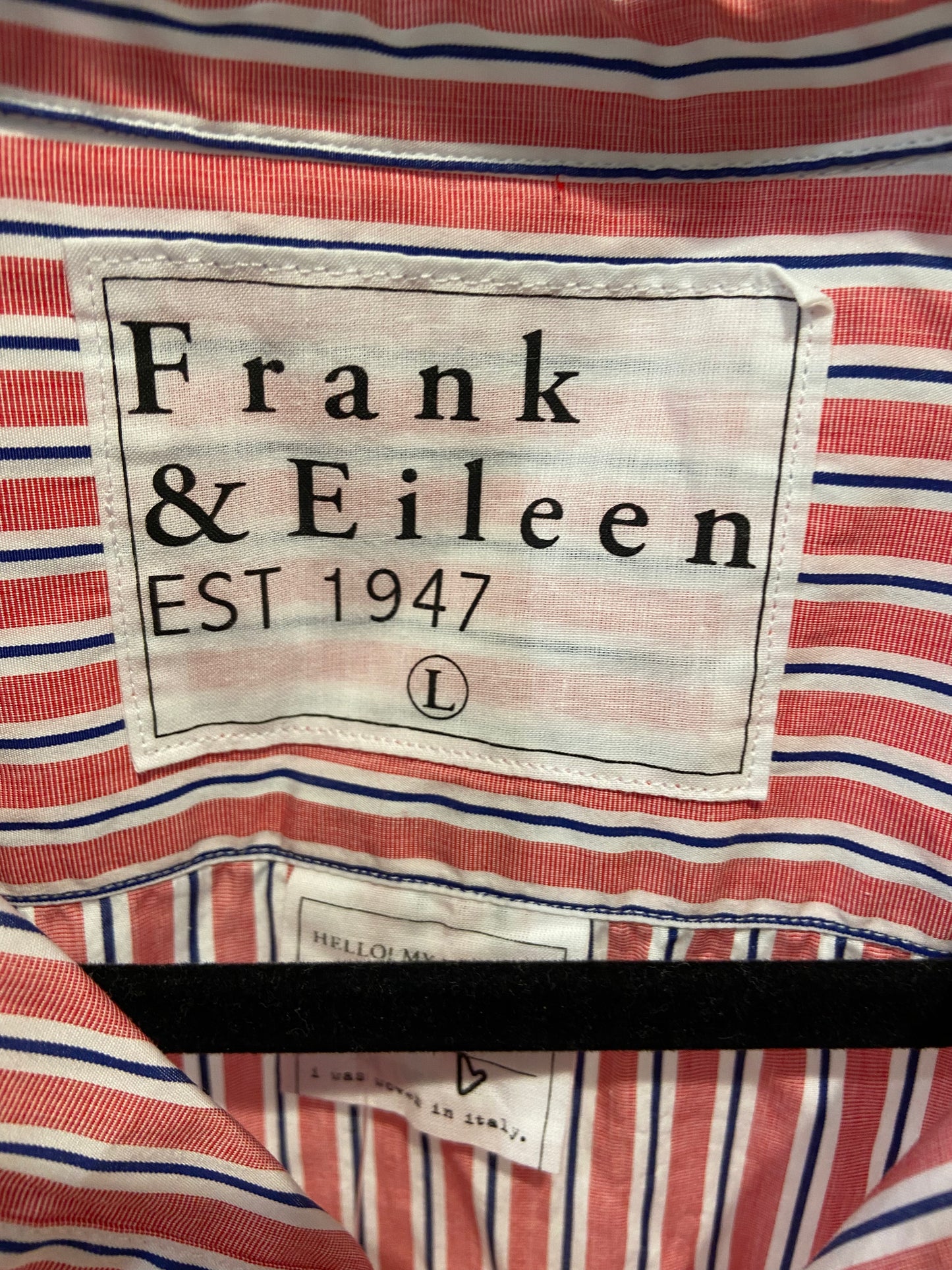 Frank & Eileen Eileen Button-Up Shirt Red Navy Multi Stripe size L