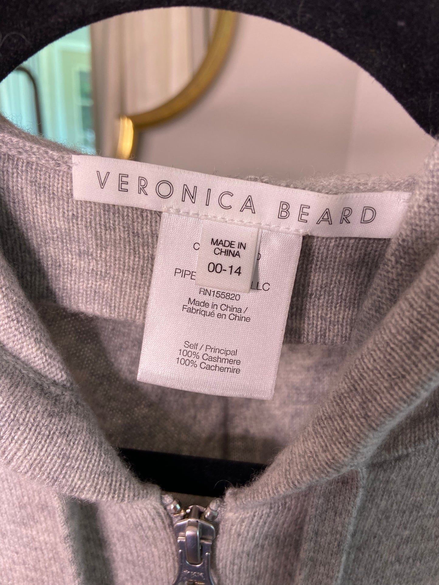 Veronica Beard Cashmere Dickey Hoodie size 00-14