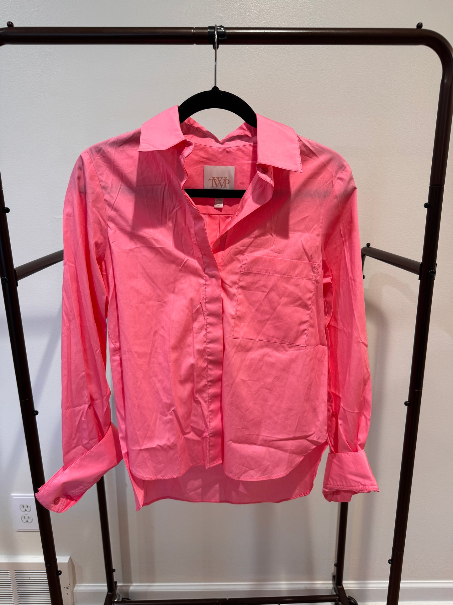TWP Boyfriend Button-Up Shirt Pink size XXS