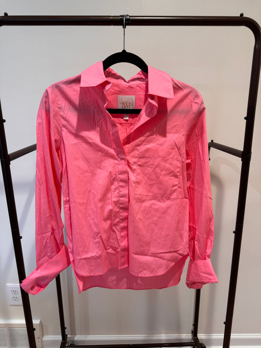 TWP Boyfriend Button-Up Shirt Pink size XXS