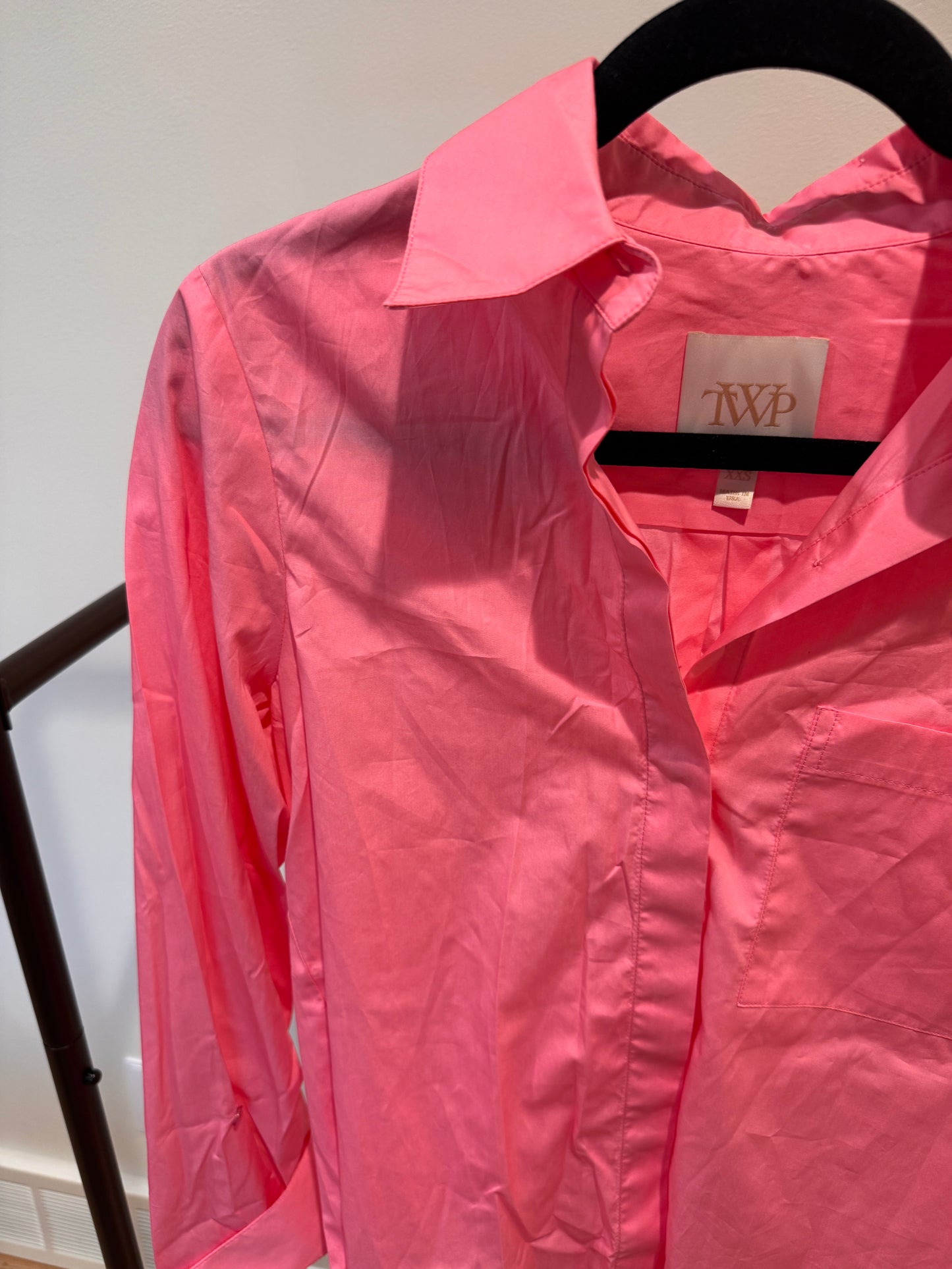 TWP Boyfriend Button-Up Shirt Pink size XXS
