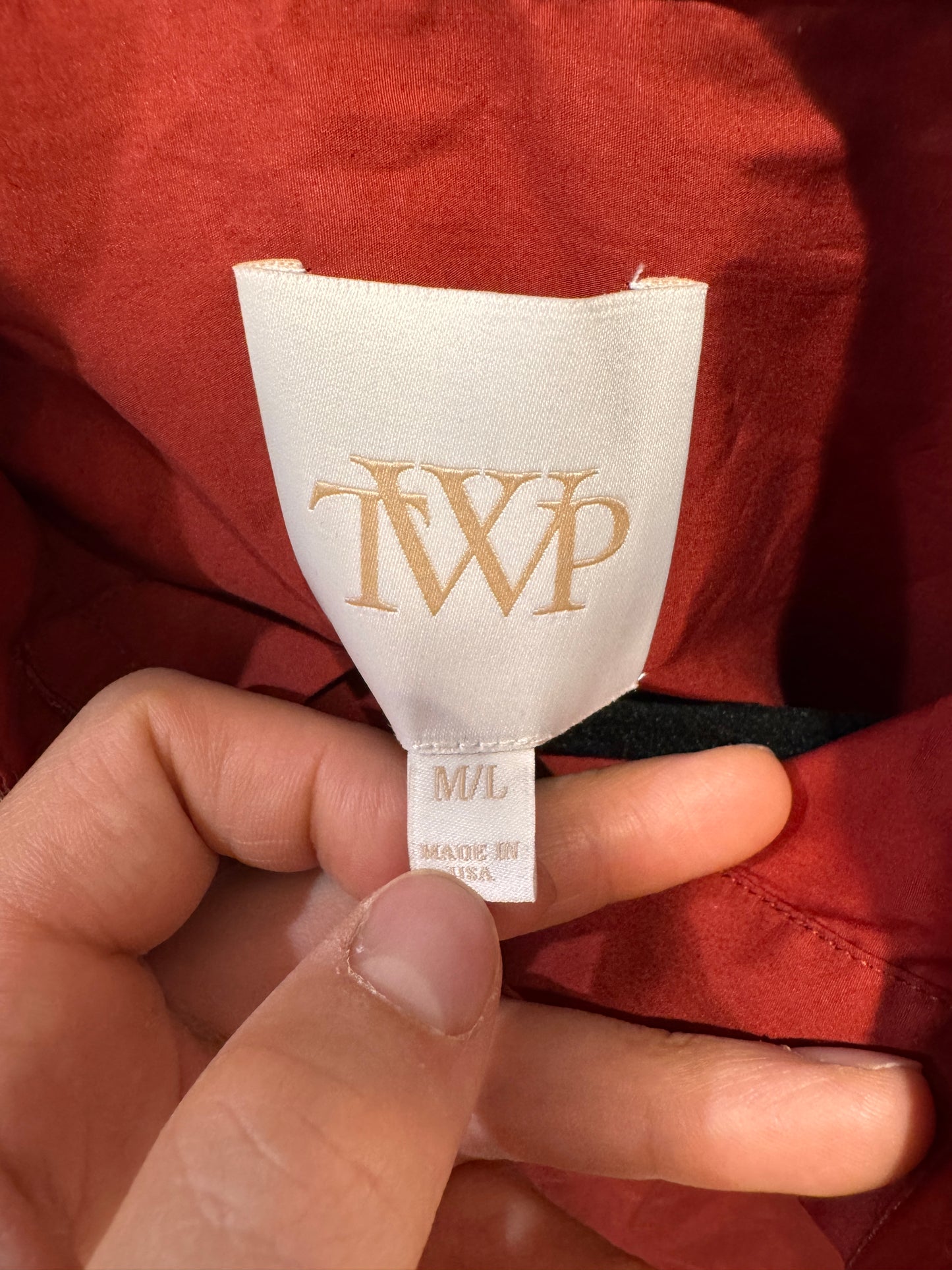 TWP Next EX Cropped Shirt in Wine/Burgundy size M/L