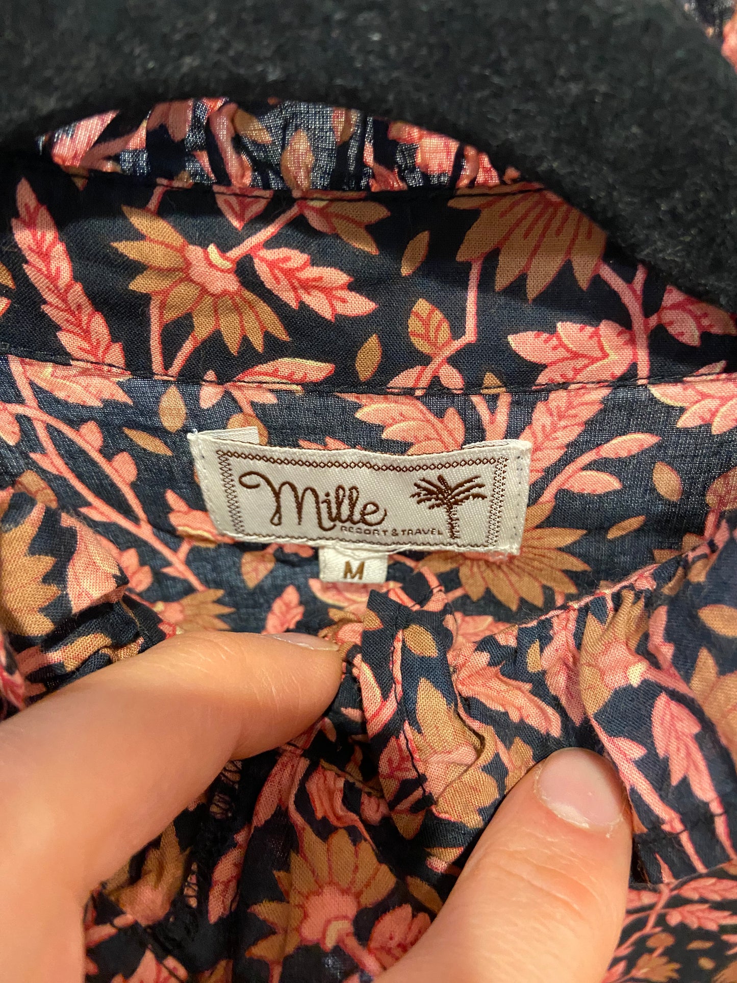 Mille Victoria Dress in Pink Black Floral size M
