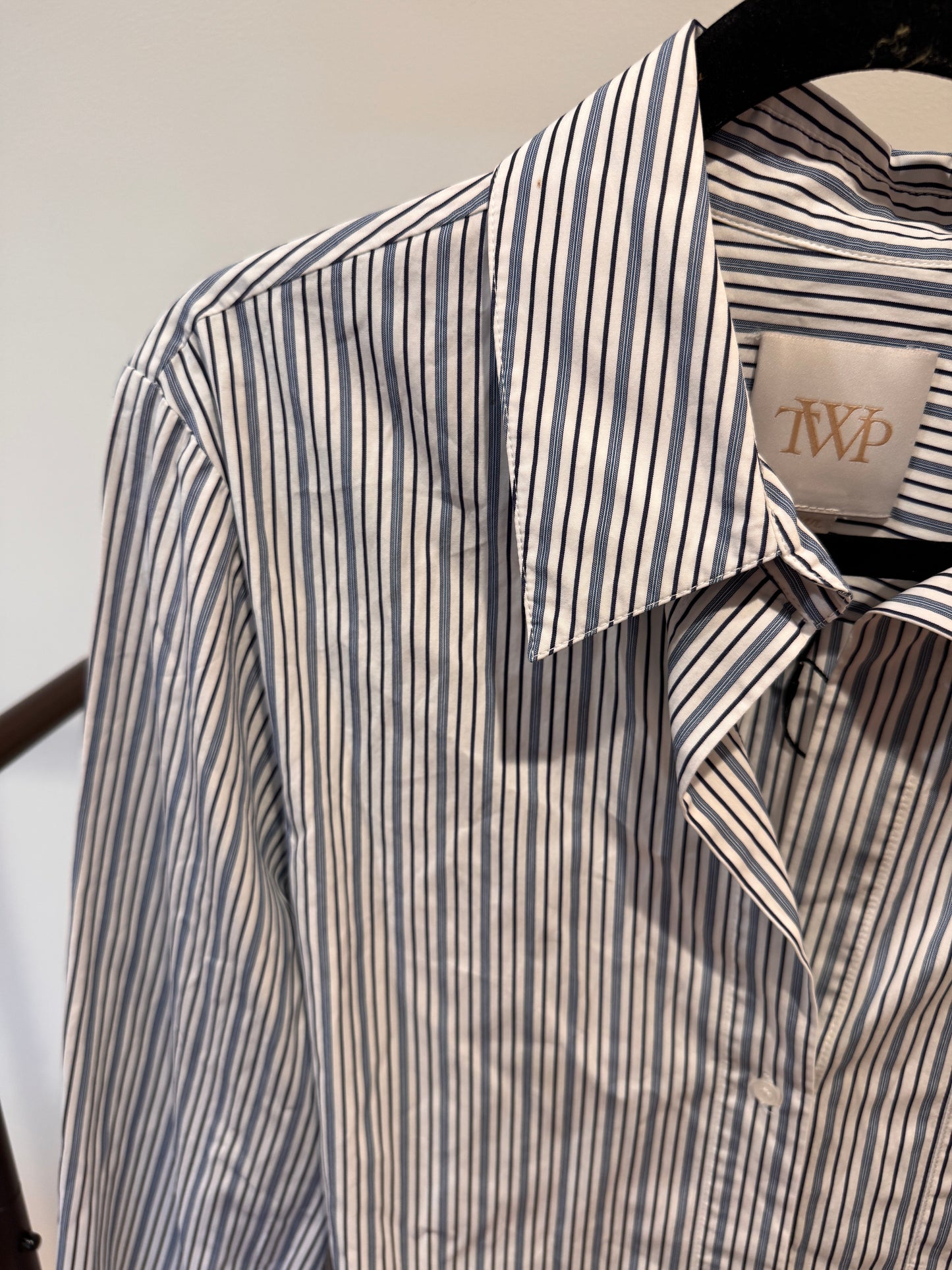 TWP Blue Striped Cotton Shirt M/L