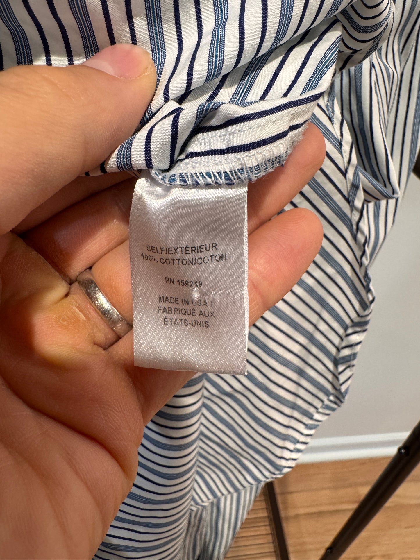 TWP Blue Striped Cotton Shirt M/L