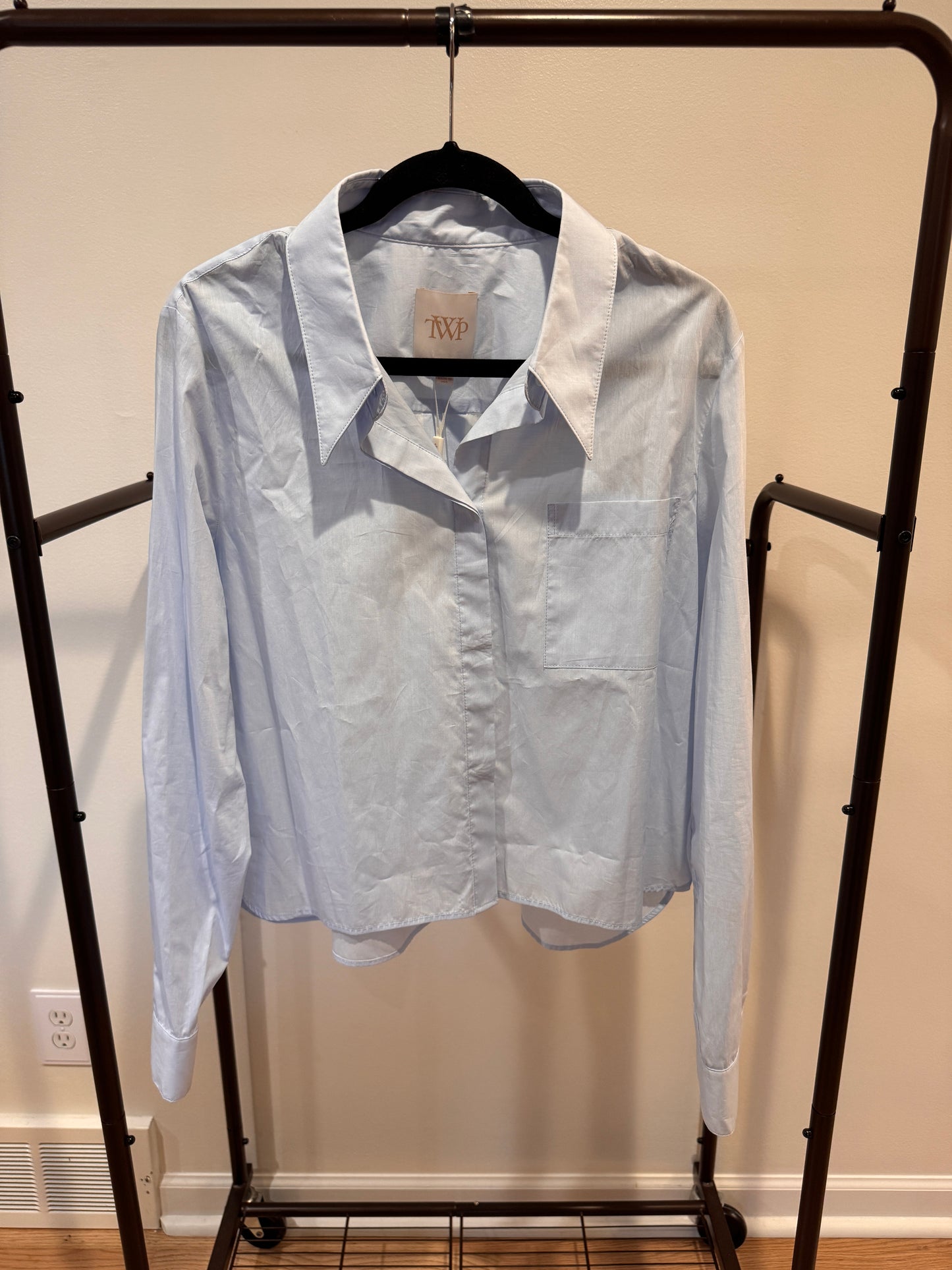 TWP Boyfriend Button-Up Shirt Blue size XL