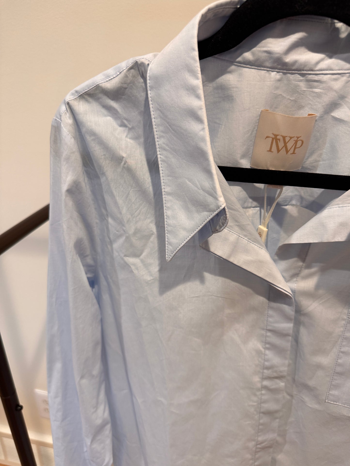 TWP Boyfriend Button-Up Shirt Blue size XL