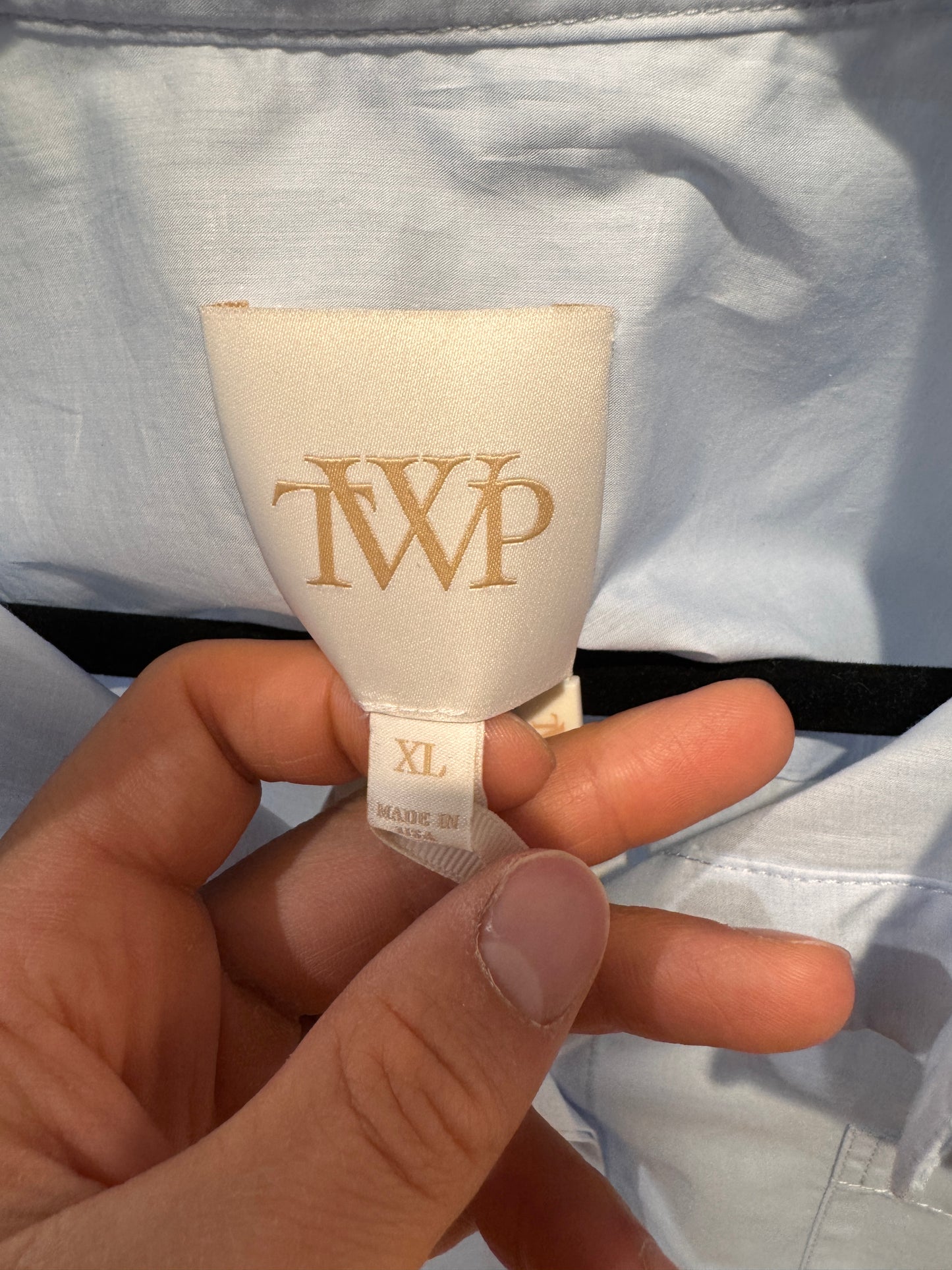 TWP Boyfriend Button-Up Shirt Blue size XL
