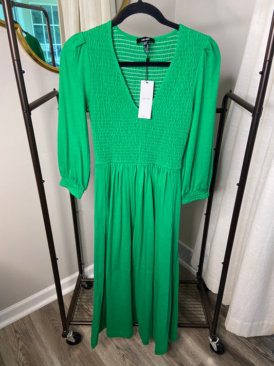 Me+Em Cotton V Neck Maxi Dress in Spring Green size 2