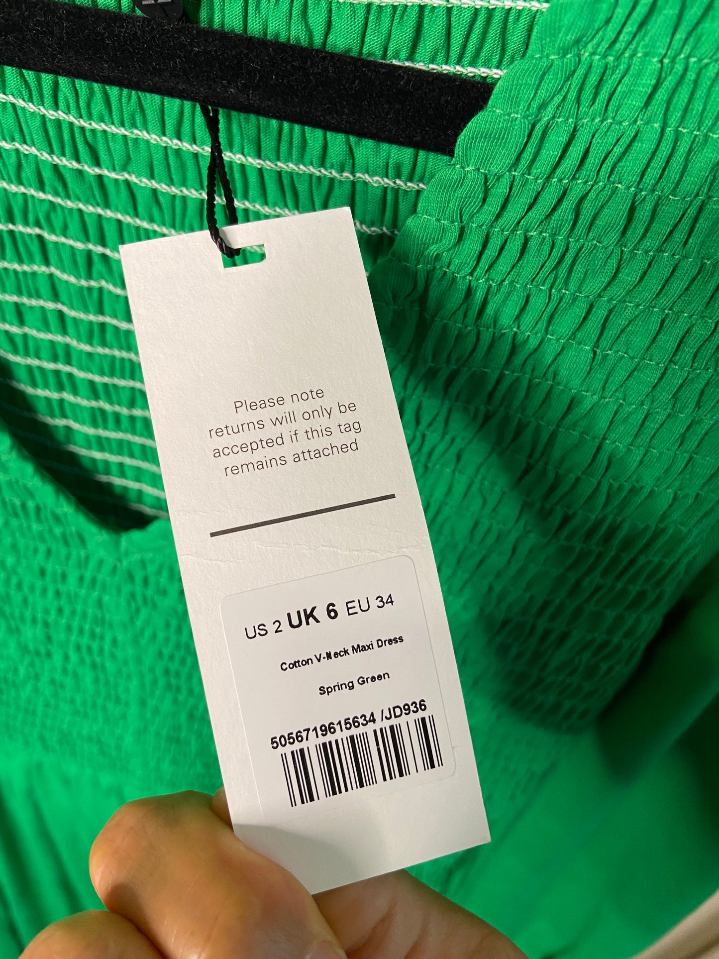 Me+Em Cotton V Neck Maxi Dress in Spring Green size 2