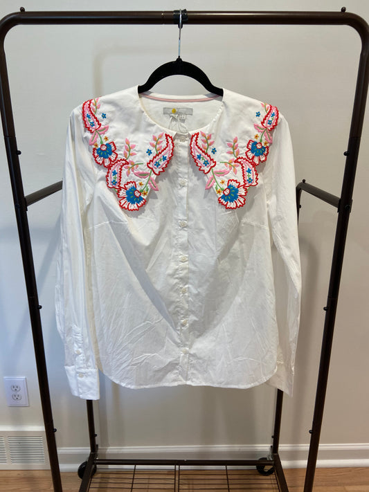 Boden Antonia Embroidered Shirt size 8