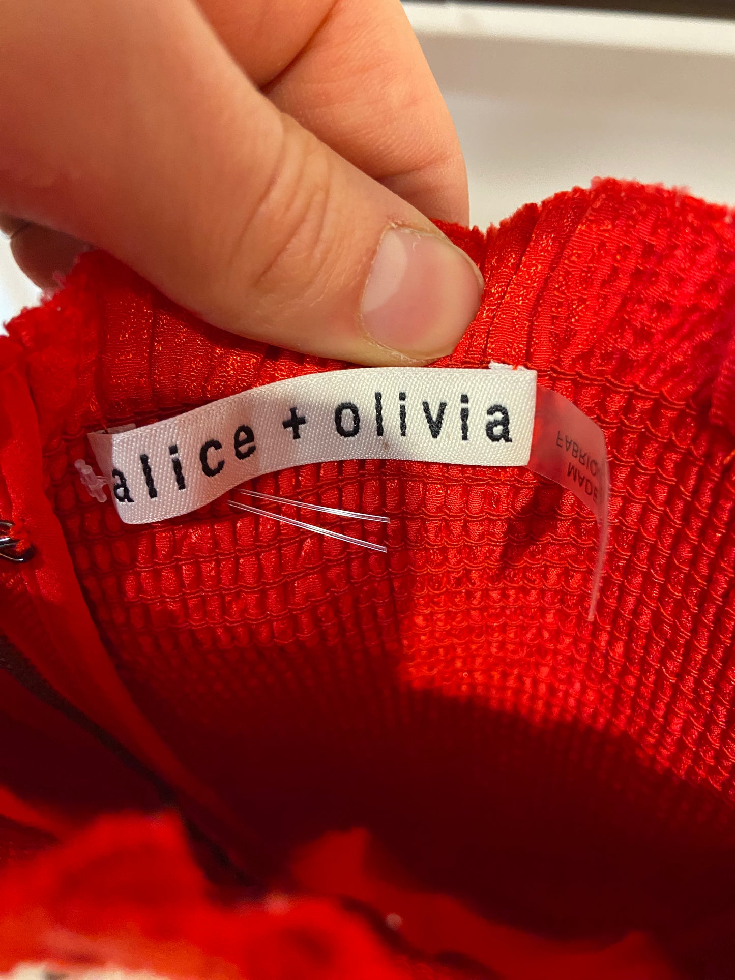 Alice and Olivia Jocelyn Smocked Ruffle Dress size 0