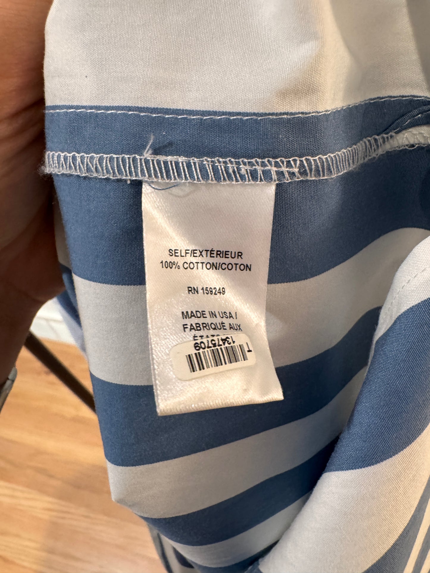 TWP New Earl Shirt in Wider Stark Stripe Indigo size XS/S