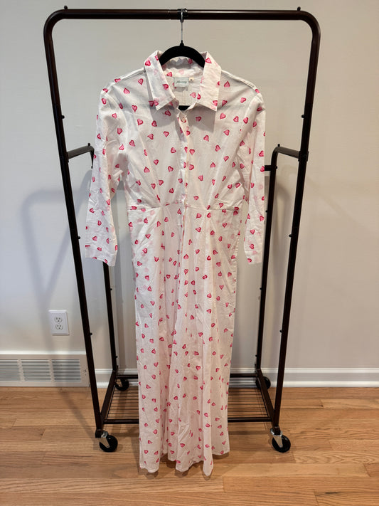 Julia Amory The Ja Summer-Weight Shirt Dress with Hearts size M