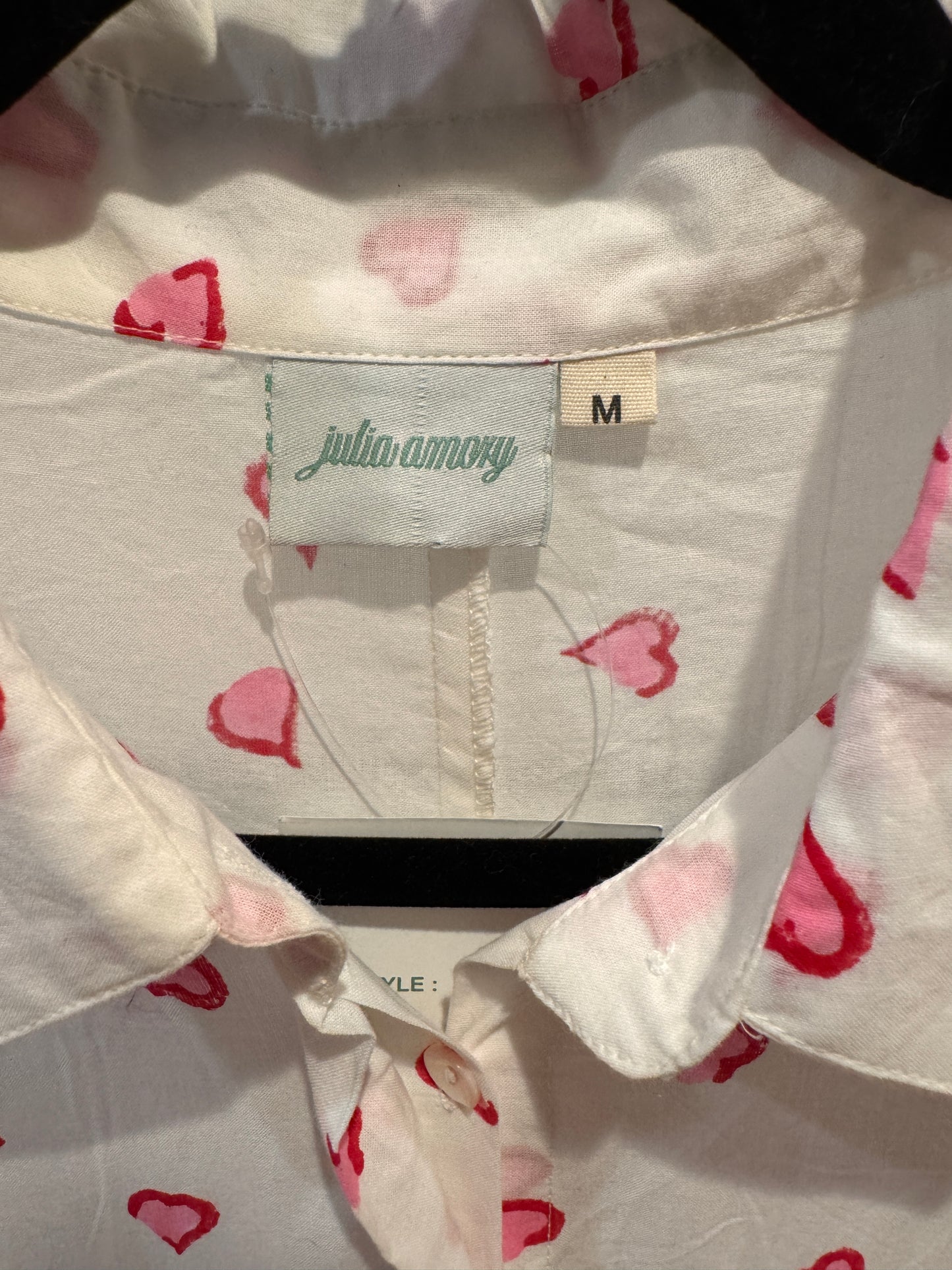Julia Amory The Ja Summer-Weight Shirt Dress with Hearts size M