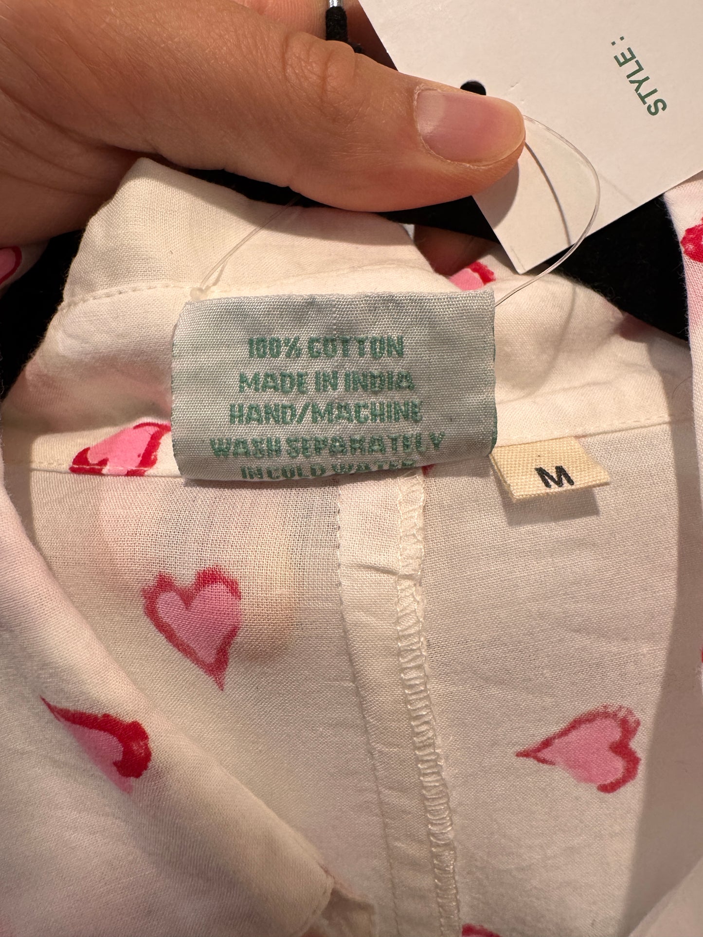 Julia Amory The Ja Summer-Weight Shirt Dress with Hearts size M