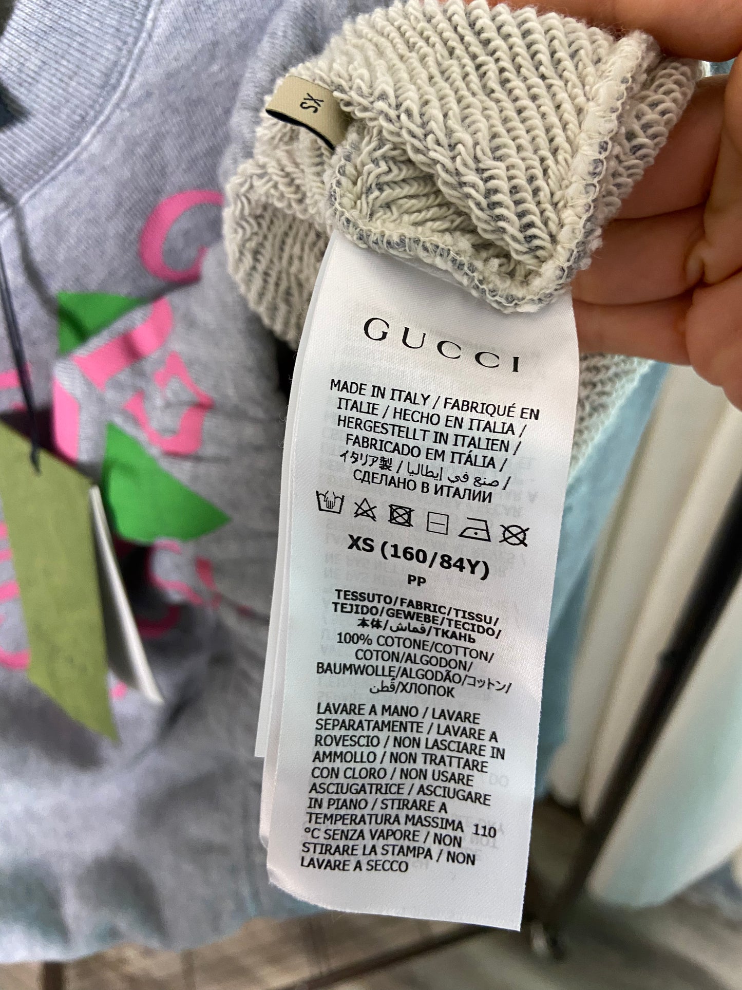 Gucci Rhombus Logo Cropped Sweatshirt size XS