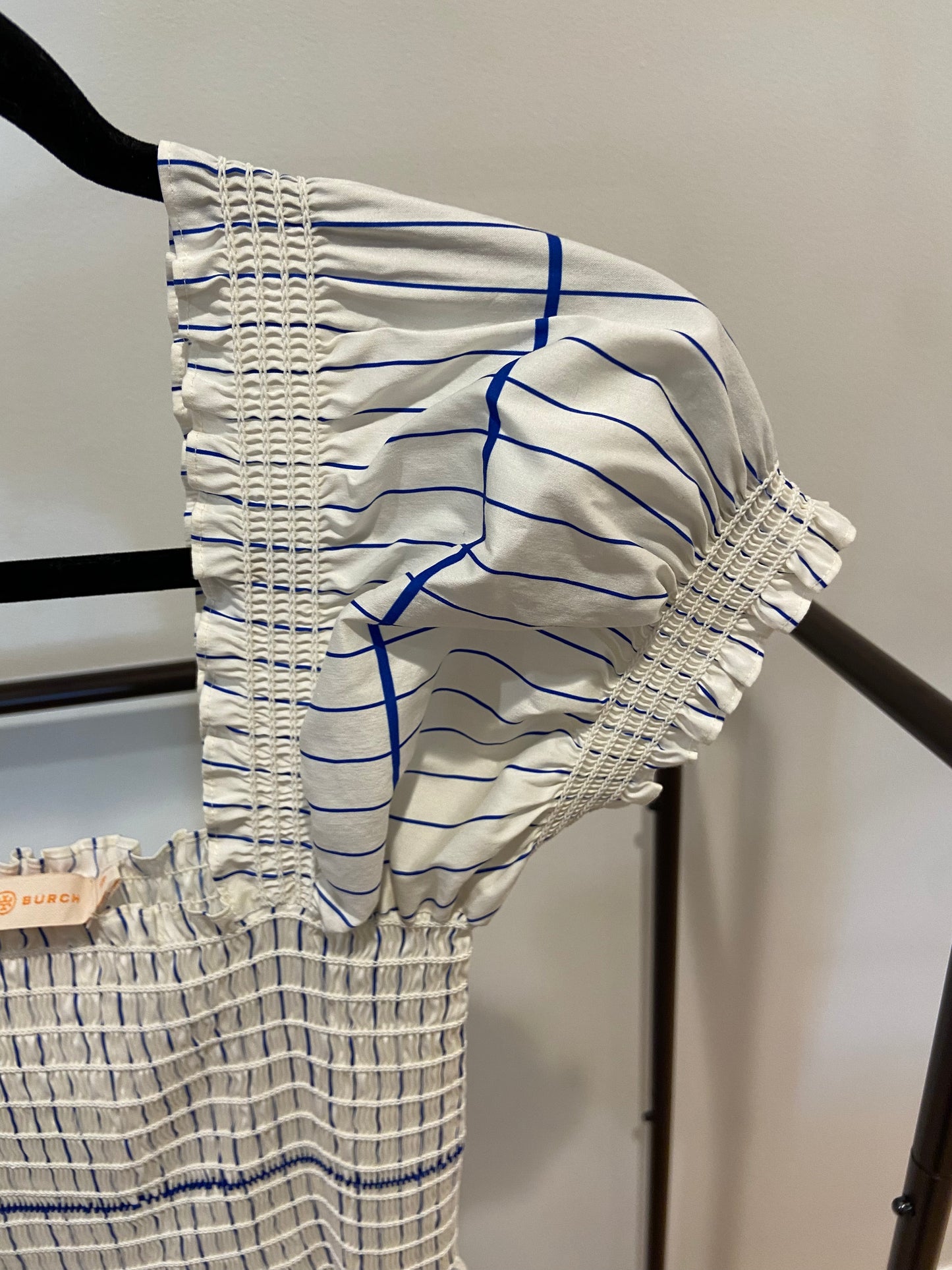 Tory Burch Striped Smocked Midi Dress size S