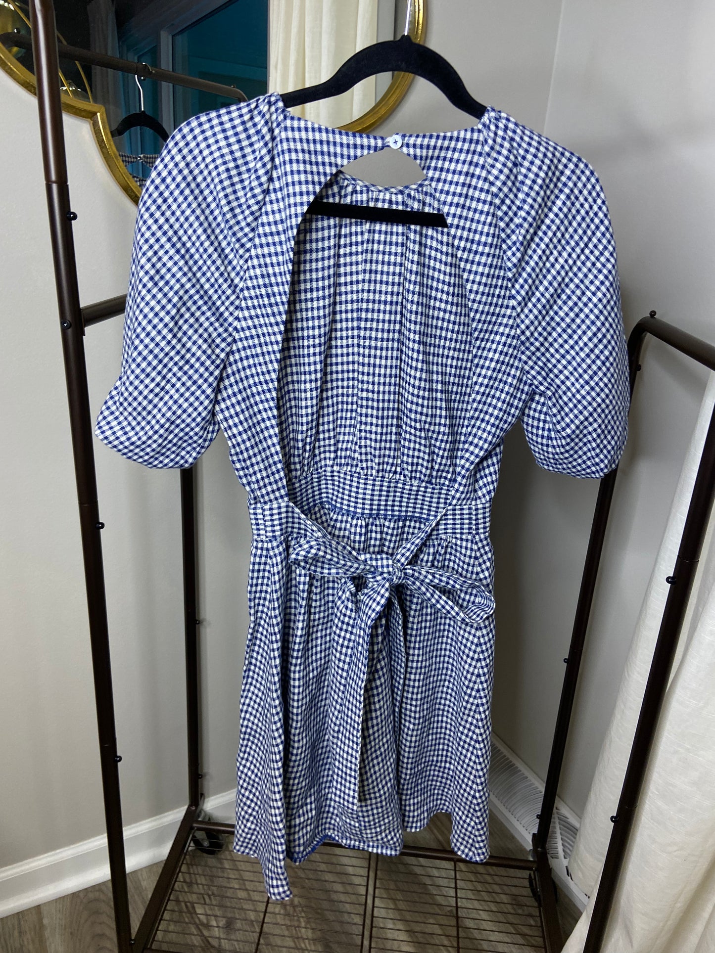Reformation Irwin Linen Gingham Mini Dress size 6