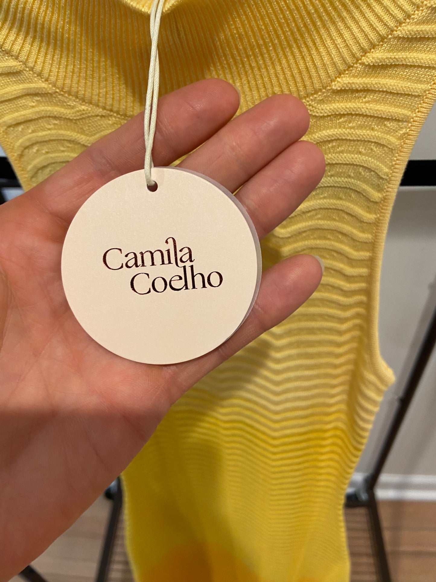 Camila Coelho Yellow Cressida Dress ombre size XS