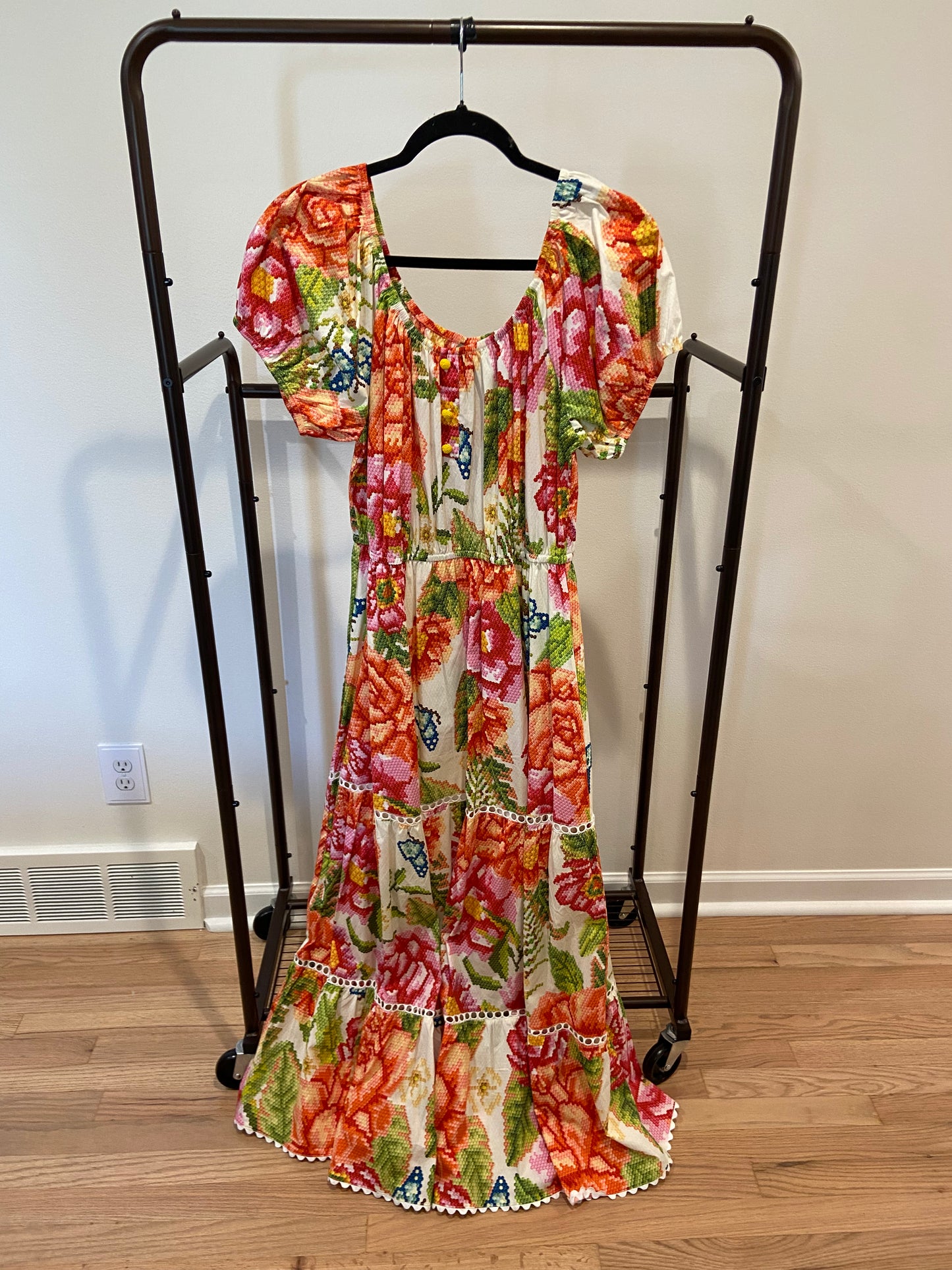 Farm Rio Vintage Macie Floral Tiered Maxi Dress size XL